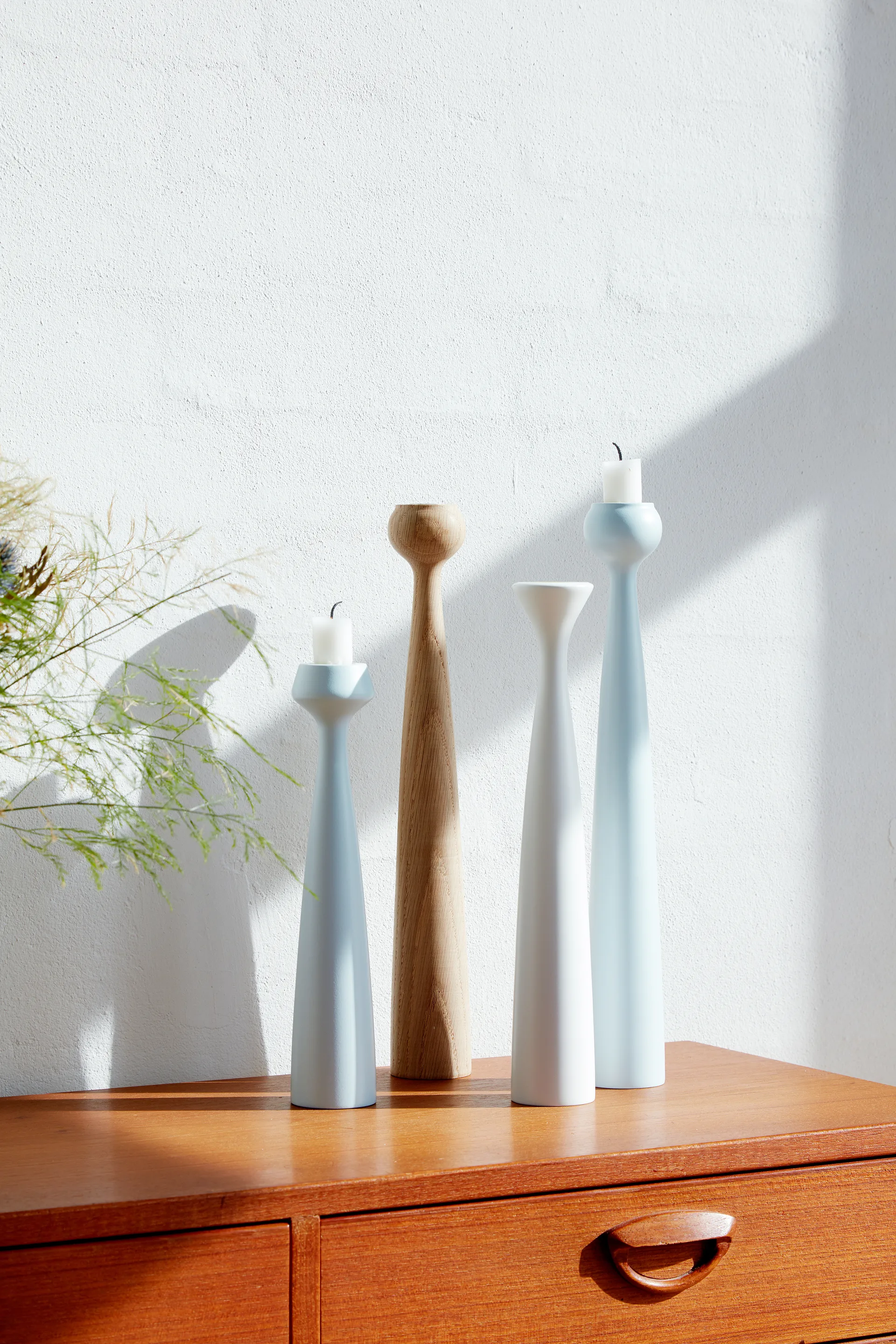 Candelabro Blossom Rose 29 cm, Cool grey Applicata