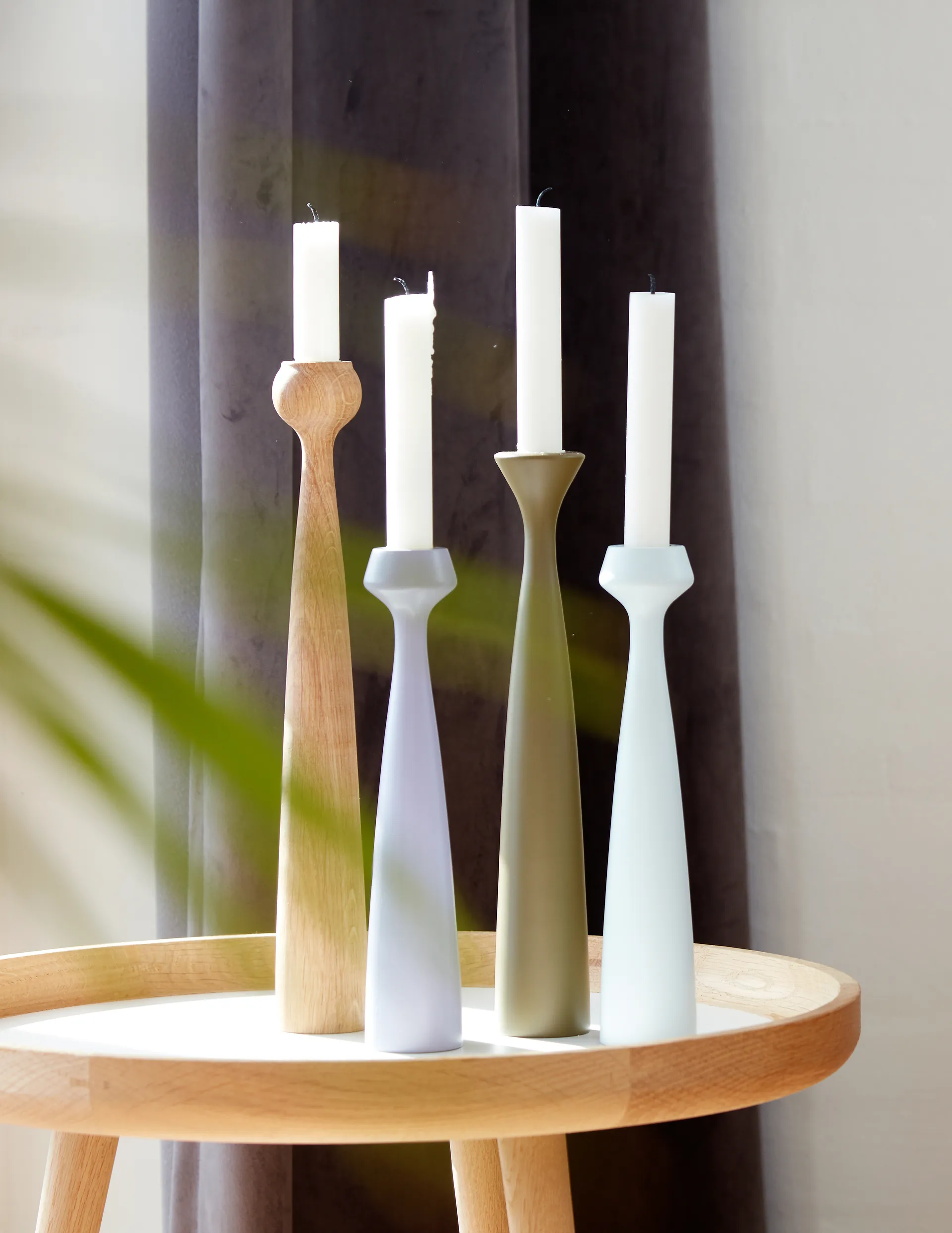 Candelabro Blossom Tulip 33,5 cm, Oiled oak Applicata