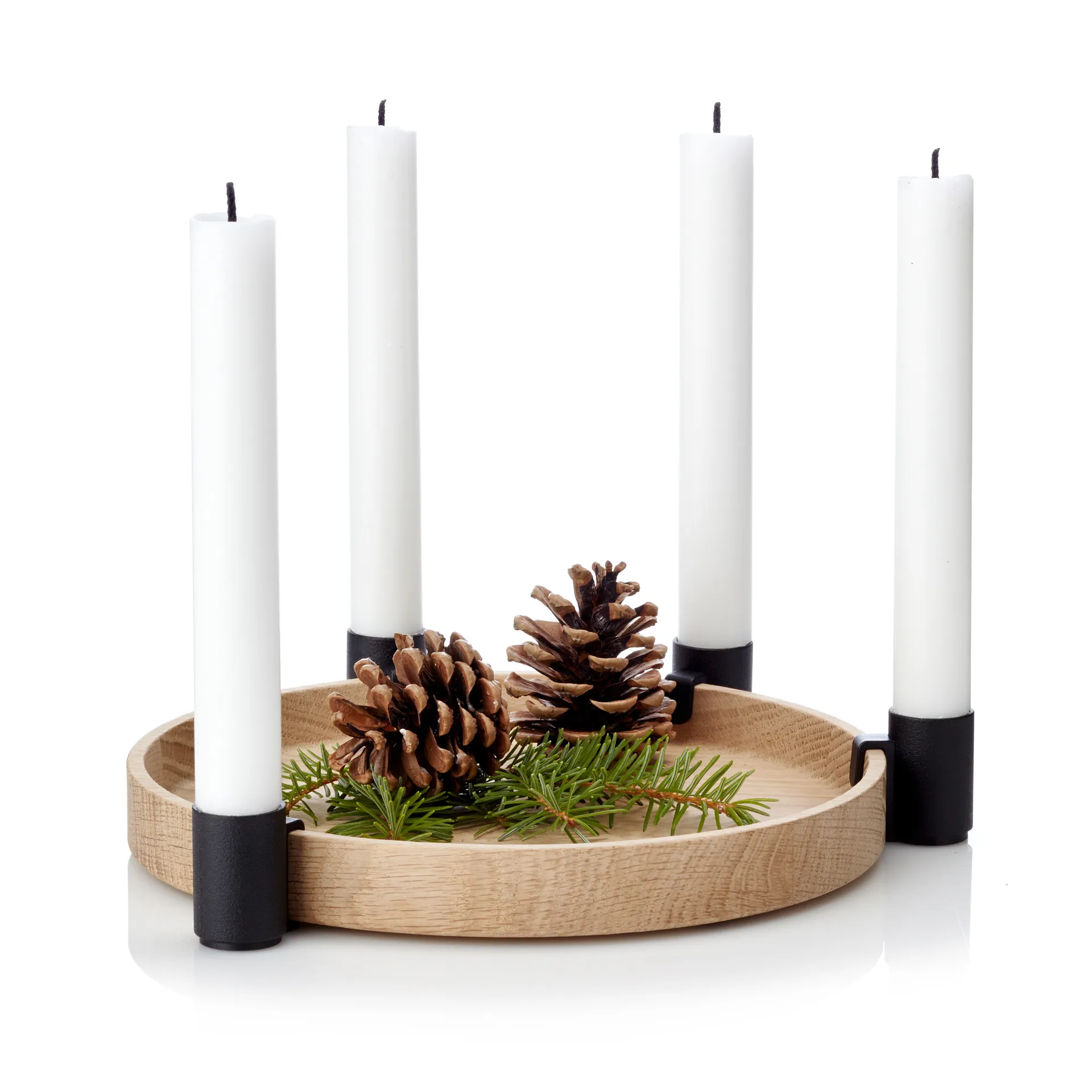 Candelabro de Adviento Luna, roble-negro Applicata