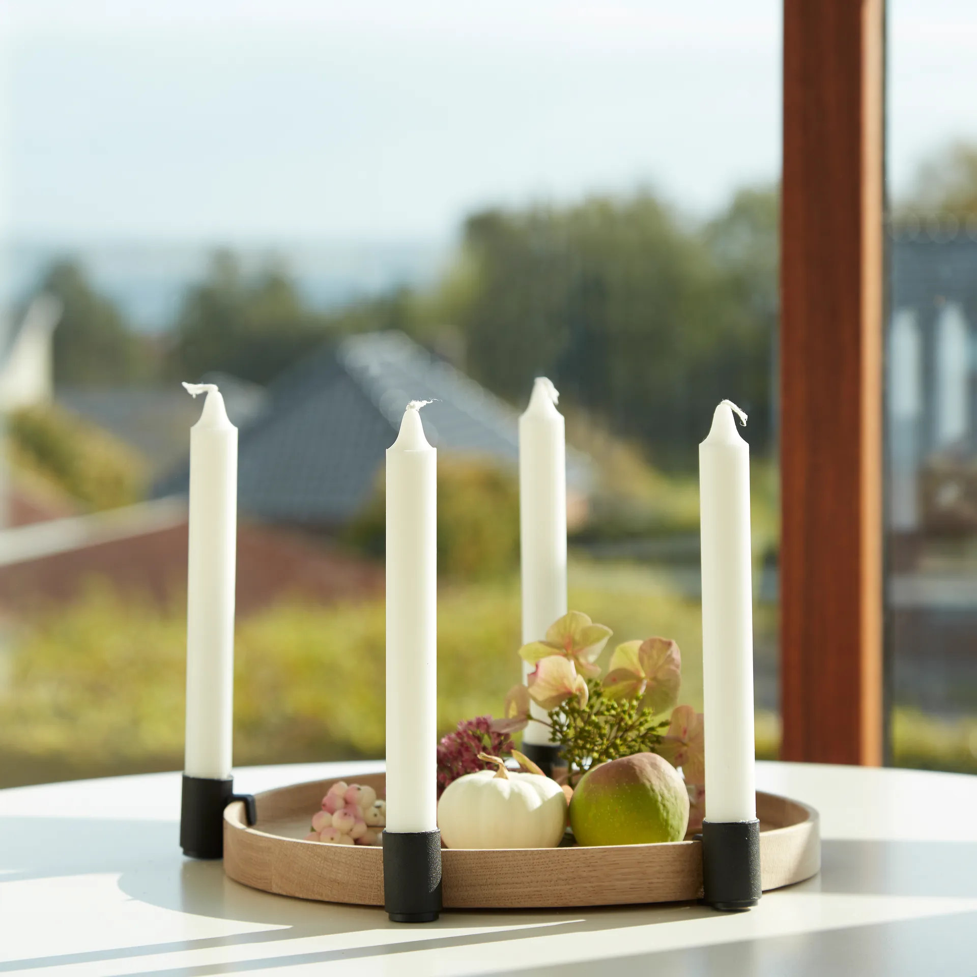 Candelabro de Adviento Luna, roble-negro Applicata