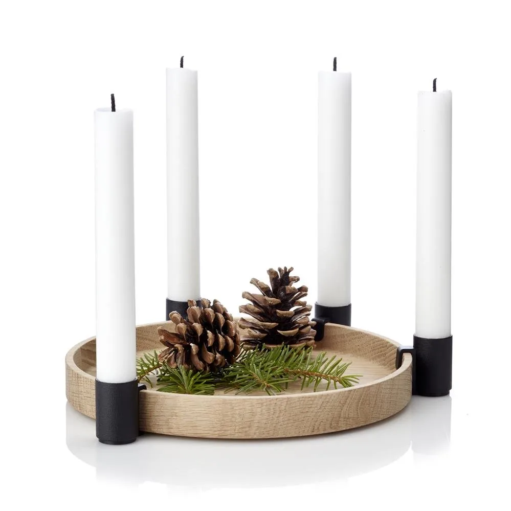 Candelabro de Adviento Luna, roble-negro Applicata