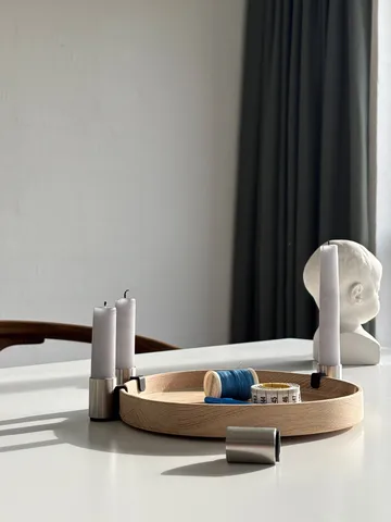 Portavelas de Adviento Luna Ø27 cm - Roble-acero - Applicata