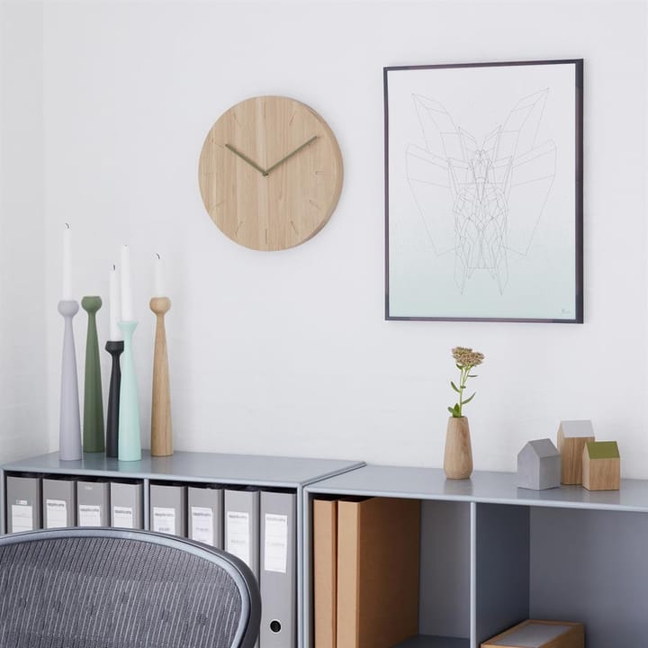Reloj de pared Watch:Out, roble-gris Applicata