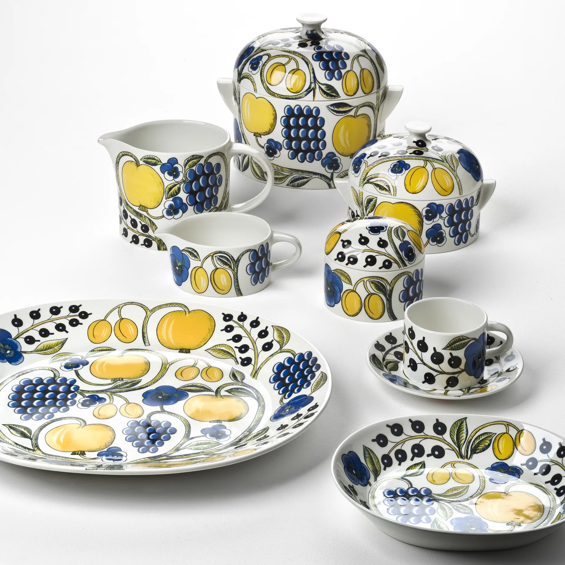 Bote con tapa Paratiisi, blanco-varios colores Arabia