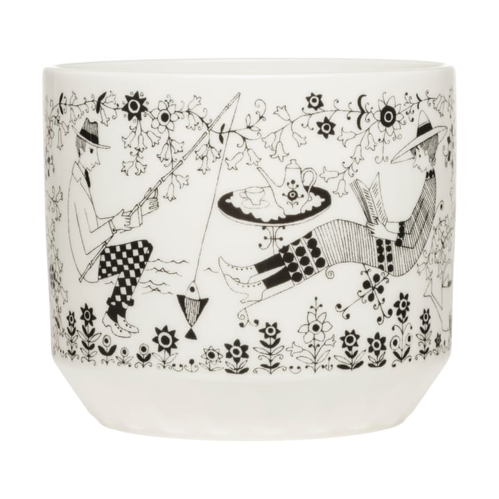 Maceta Emilia Ø14 cm - Negro-blanco - Arabia