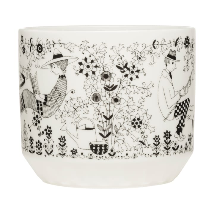 Maceta Emilia Ø14 cm, Negro-blanco Arabia