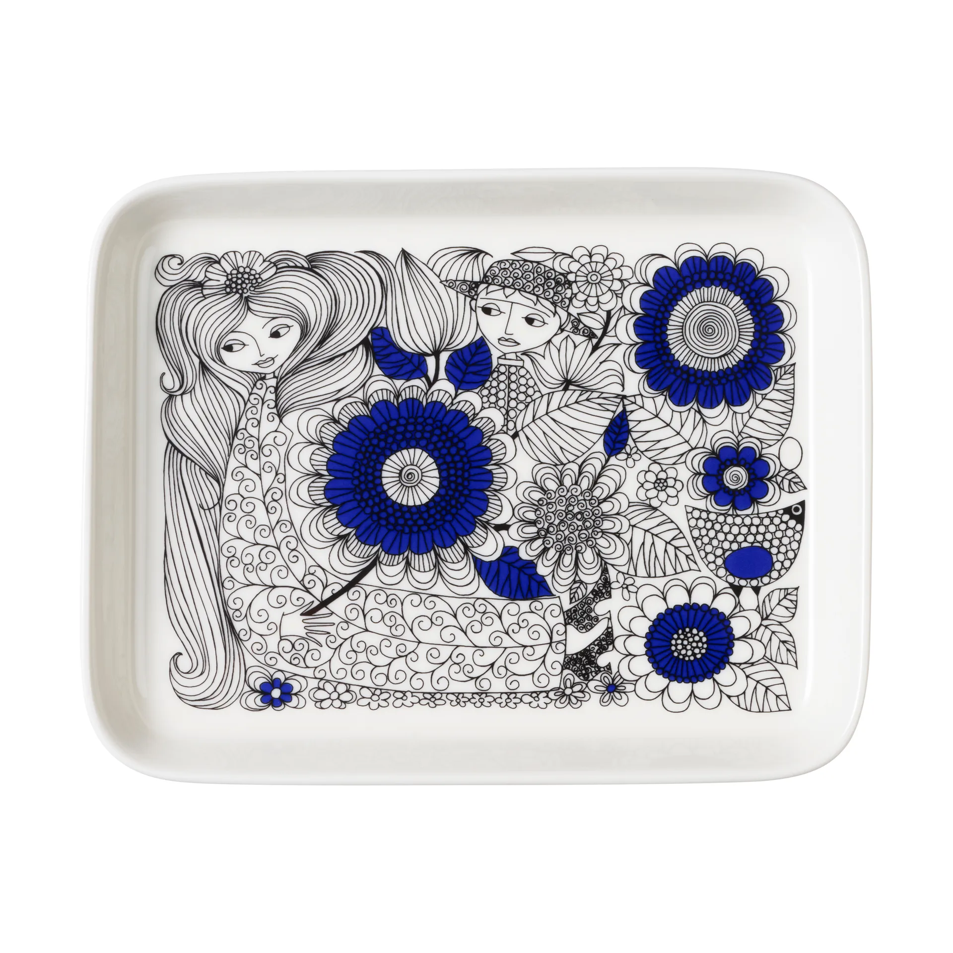 Plato Pastoraali 15x19 cm, Azul-blanco Arabia
