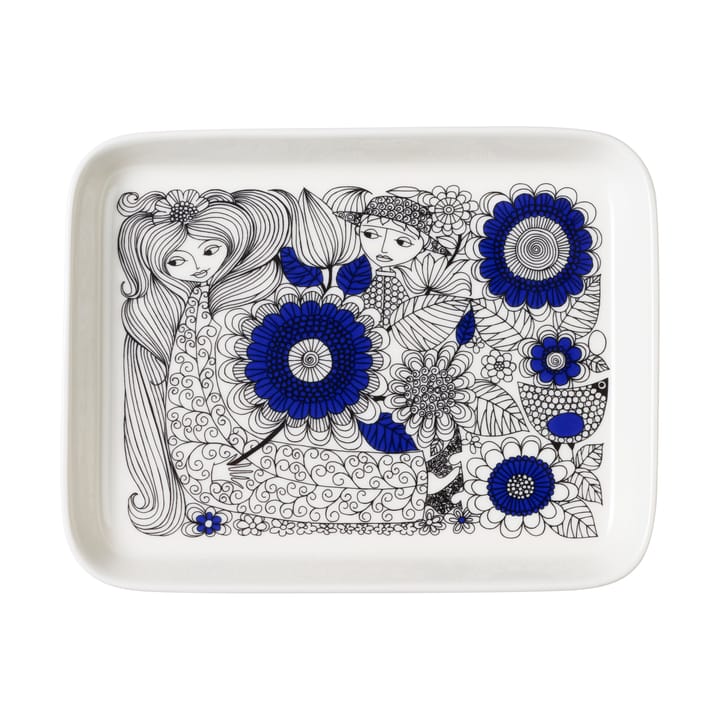 Plato Pastoraali 15x19 cm - Azul-blanco - Arabia