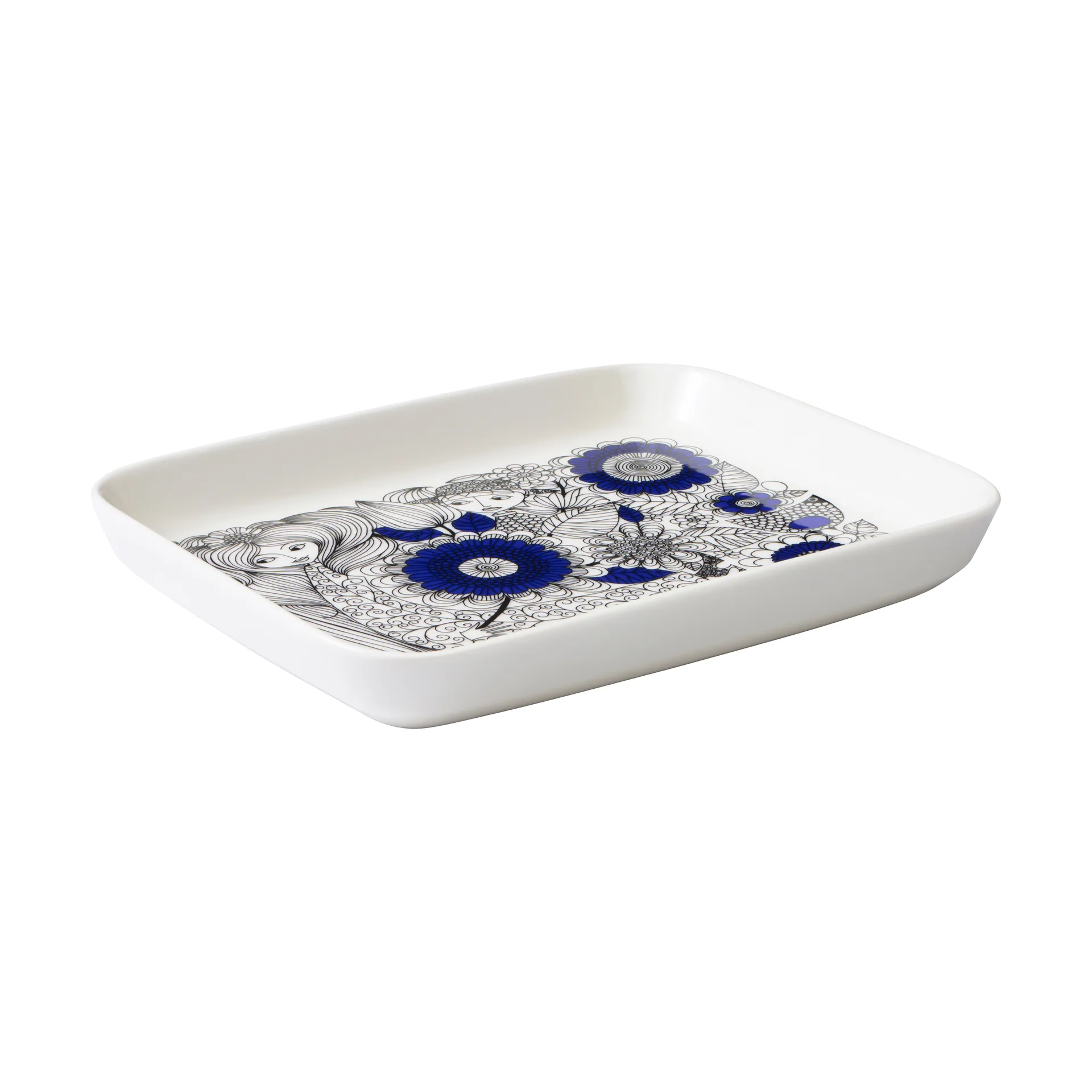Plato Pastoraali 15x19 cm, Azul-blanco Arabia