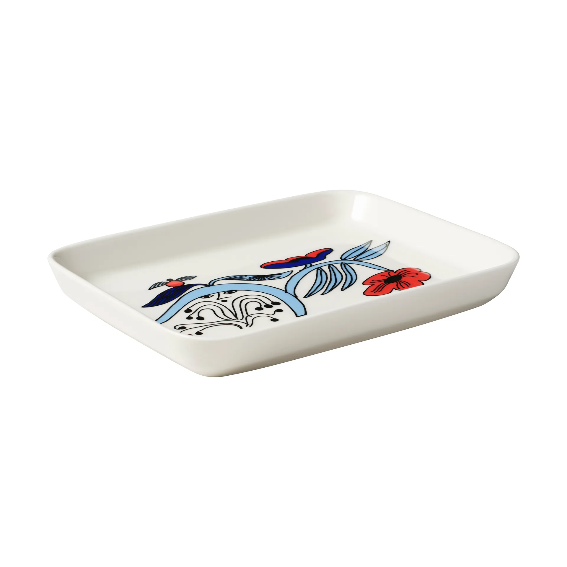 Plato Puutarhurit 15x19 cm, Azul-blanco-rojo Arabia