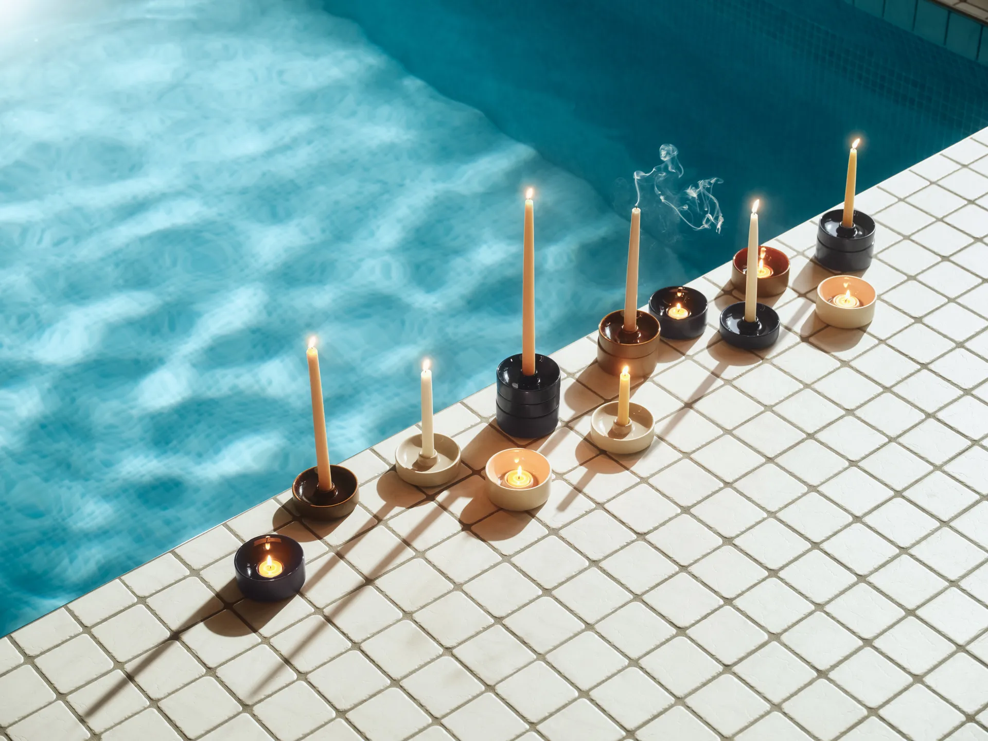 Portavelas Kirnu Ø11x3,5 cm, Marrón Arabia