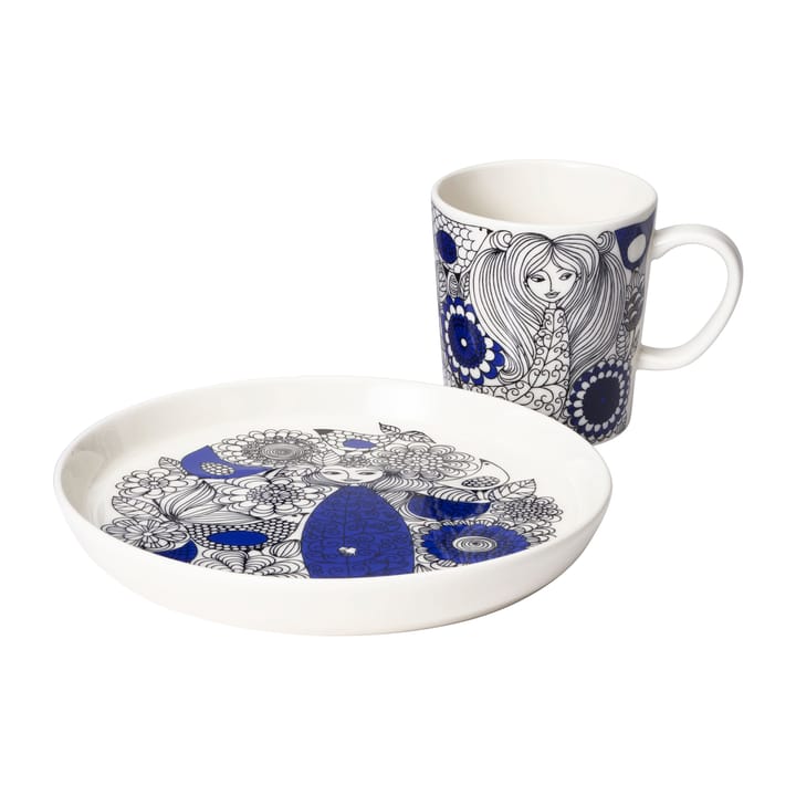Taza 30 cl y Plato Ø19 cm Pastoraali - azul - Arabia
