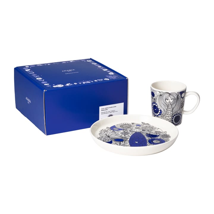 Taza 30 cl y Plato Ø19 cm Pastoraali, azul Arabia