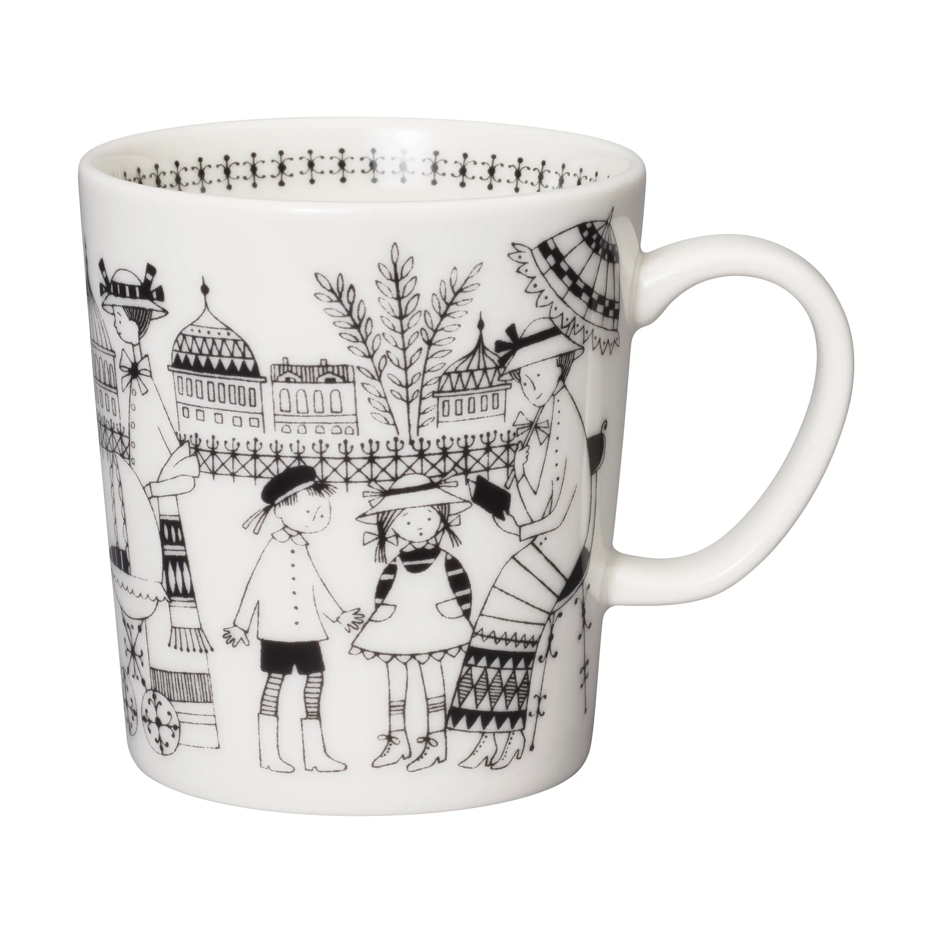 Taza Emilia 30 cl, Negro-blanco Arabia