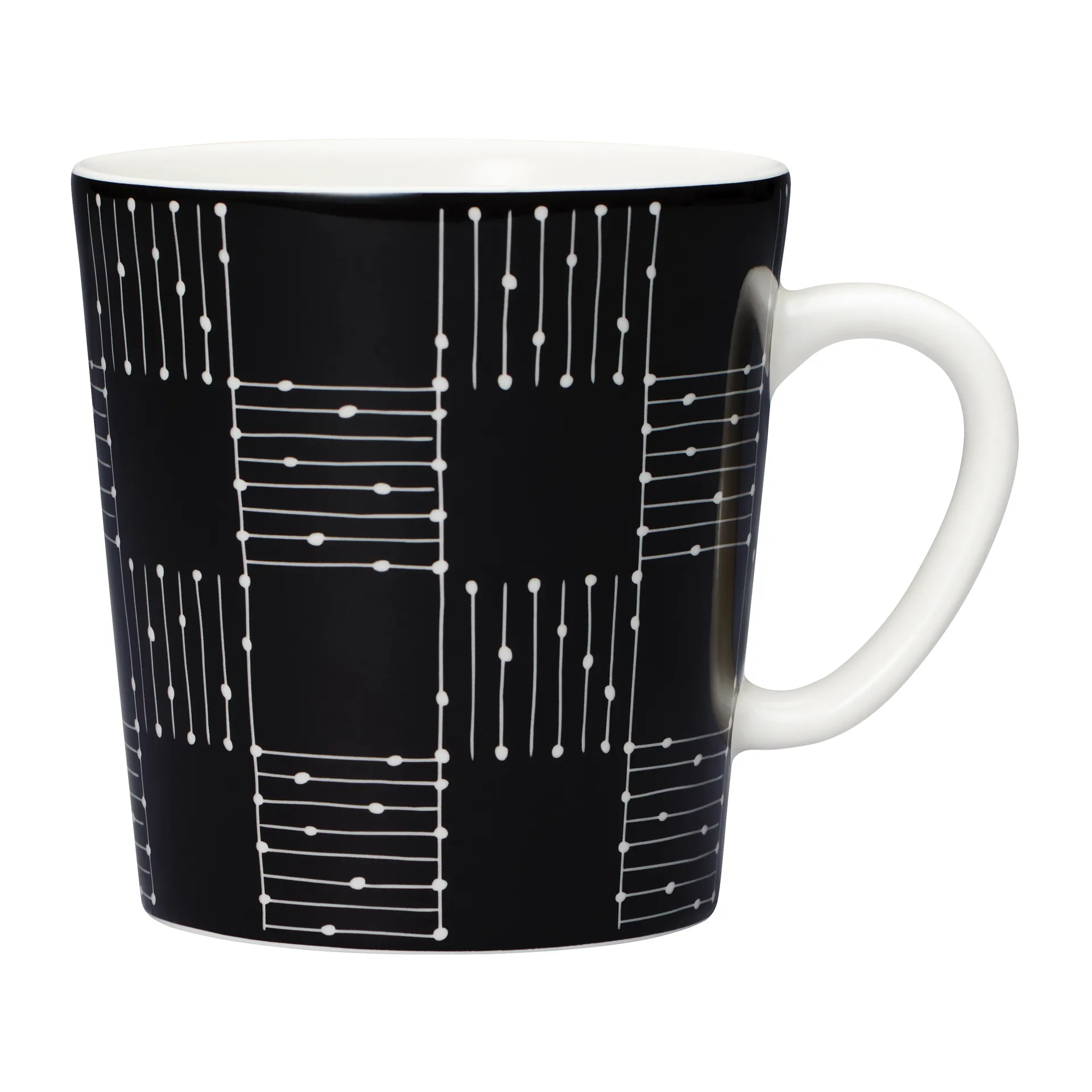 Taza Mainio Sarastus Ruudukko 30 cl, negro-blanco Arabia