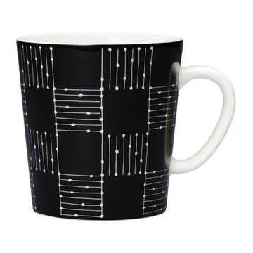 Taza Mainio Sarastus Ruudukko 30 cl - negro-blanco - Arabia