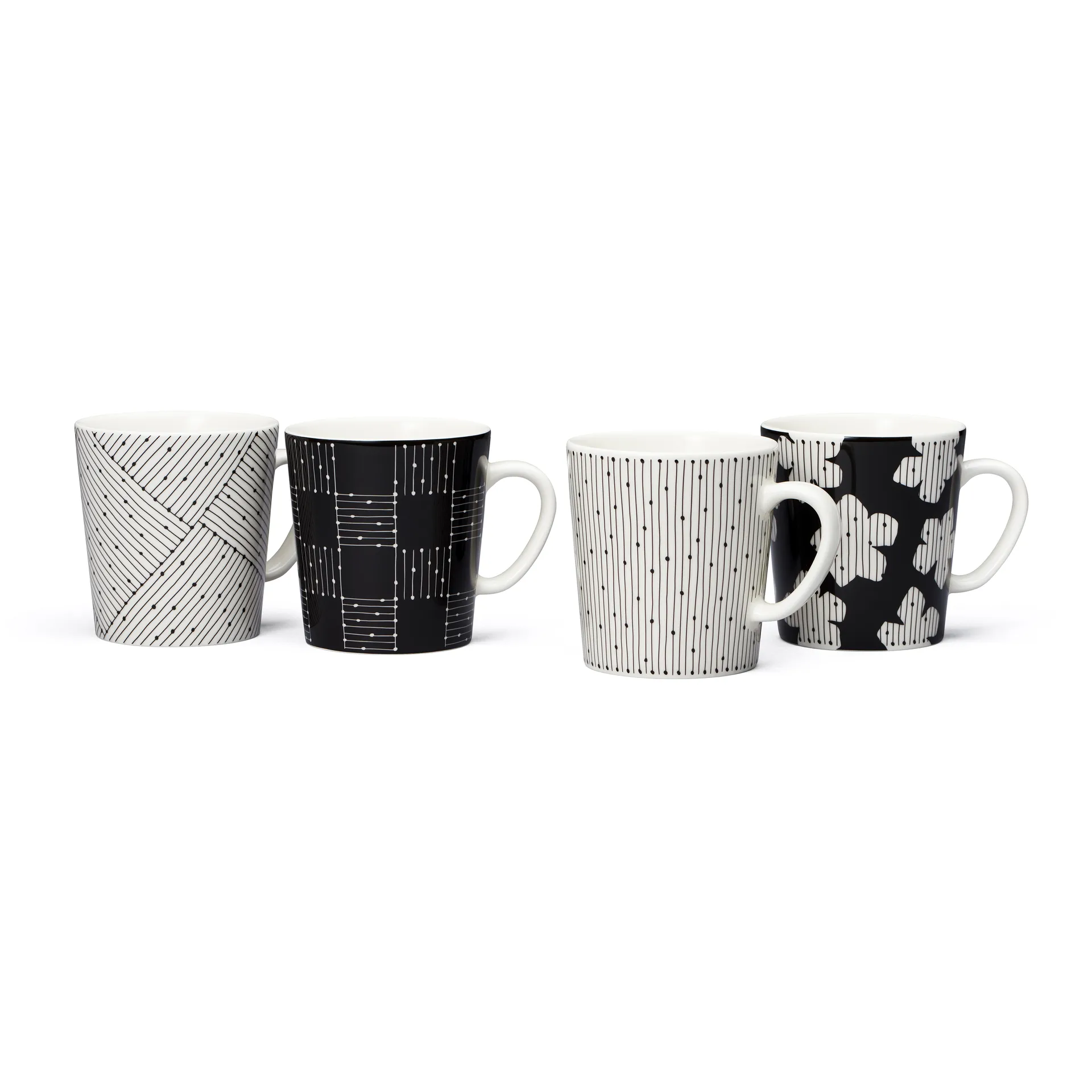 Taza Mainio Sarastus Ruudukko 30 cl, negro-blanco Arabia