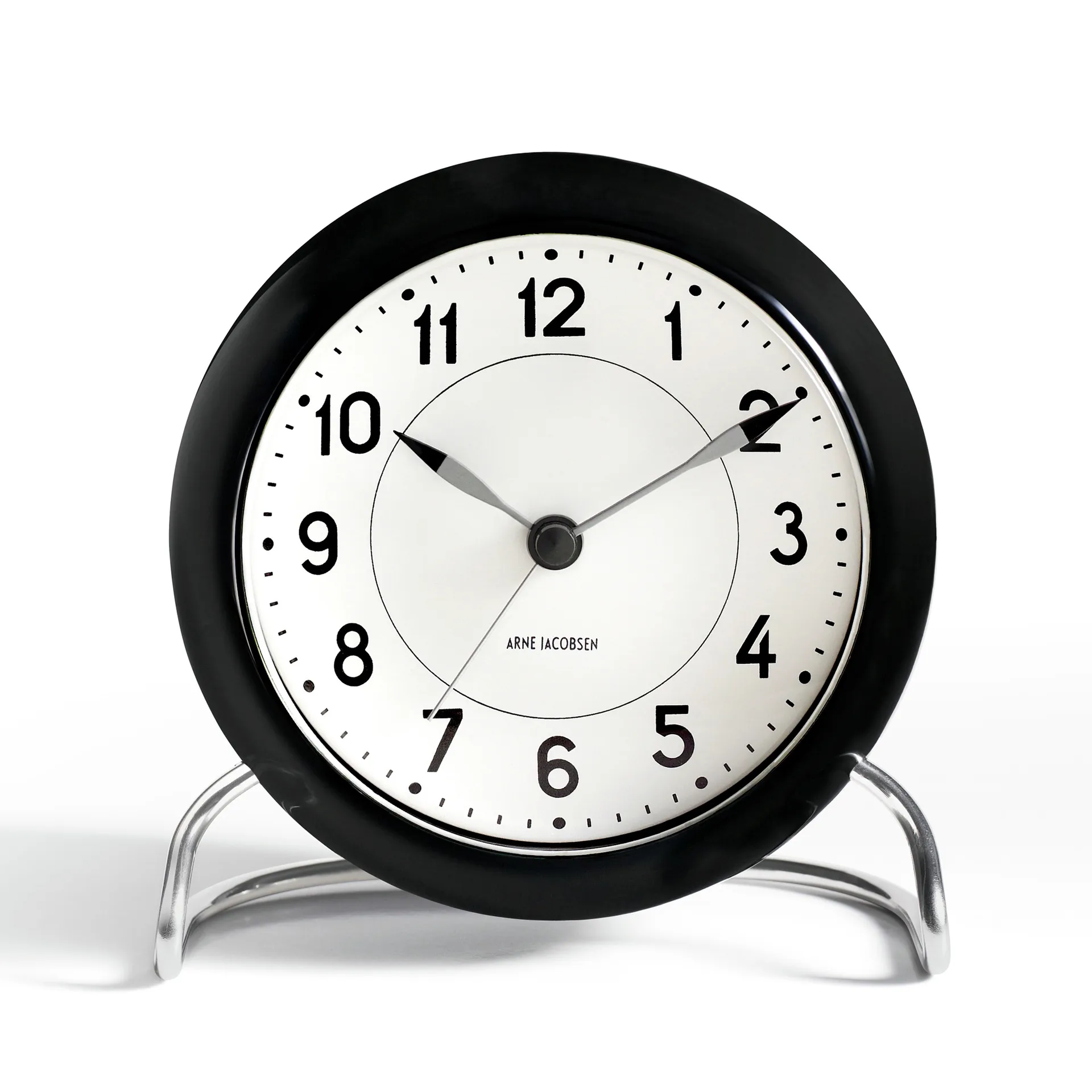 Despertador AJ Station, negro, negro Arne Jacobsen Clocks