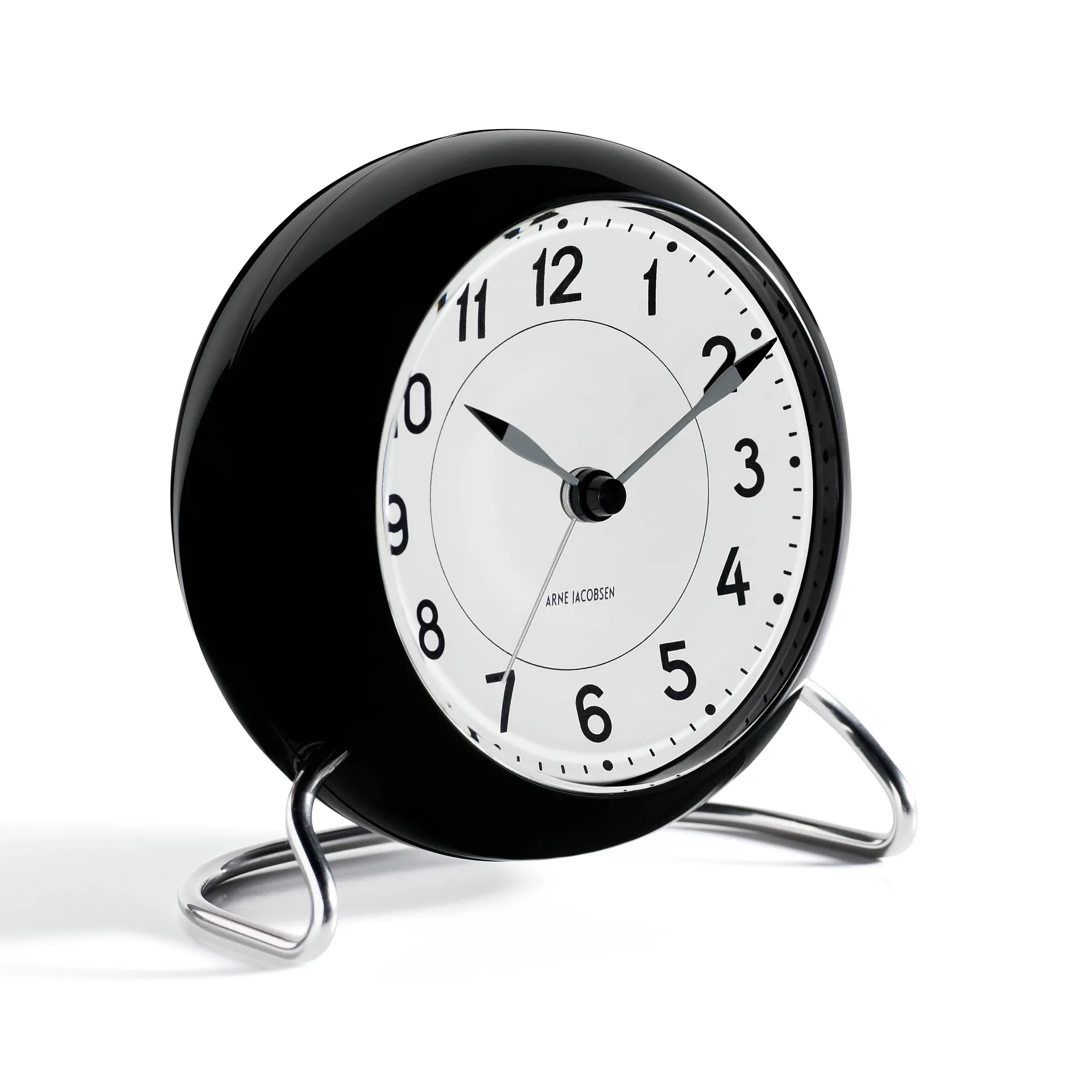 Despertador AJ Station, negro, negro Arne Jacobsen Clocks