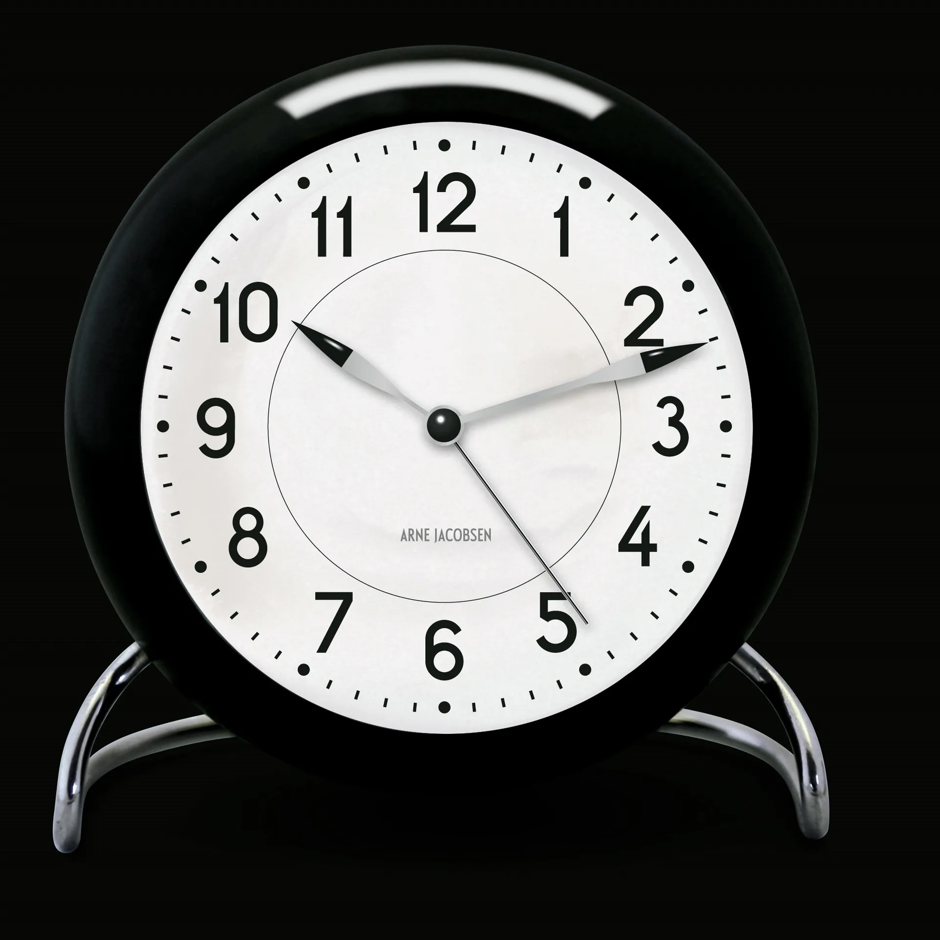 Despertador AJ Station, negro, negro Arne Jacobsen Clocks