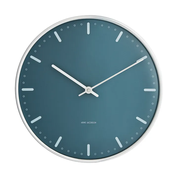 Reloj AJ City Hall - Azul, Ø29 cm - Arne Jacobsen Clocks