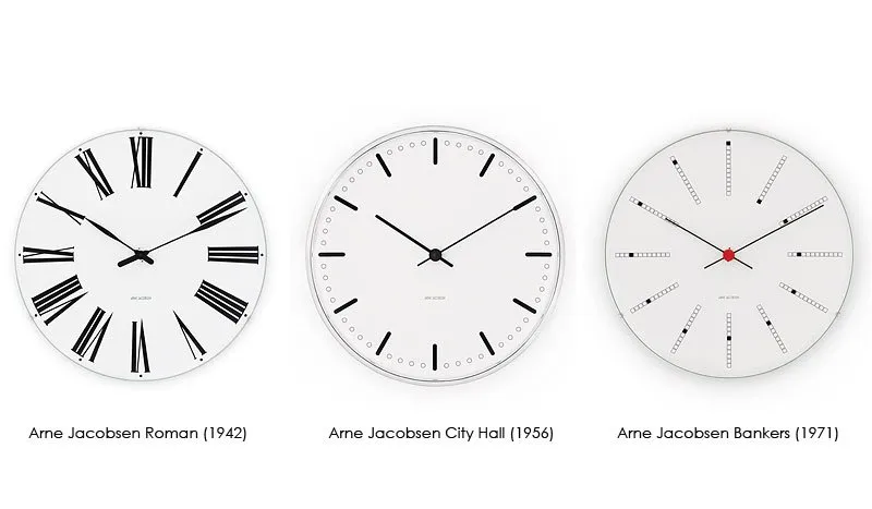 Reloj AJ City Hall, Blanco, Ø29 cm Arne Jacobsen Clocks