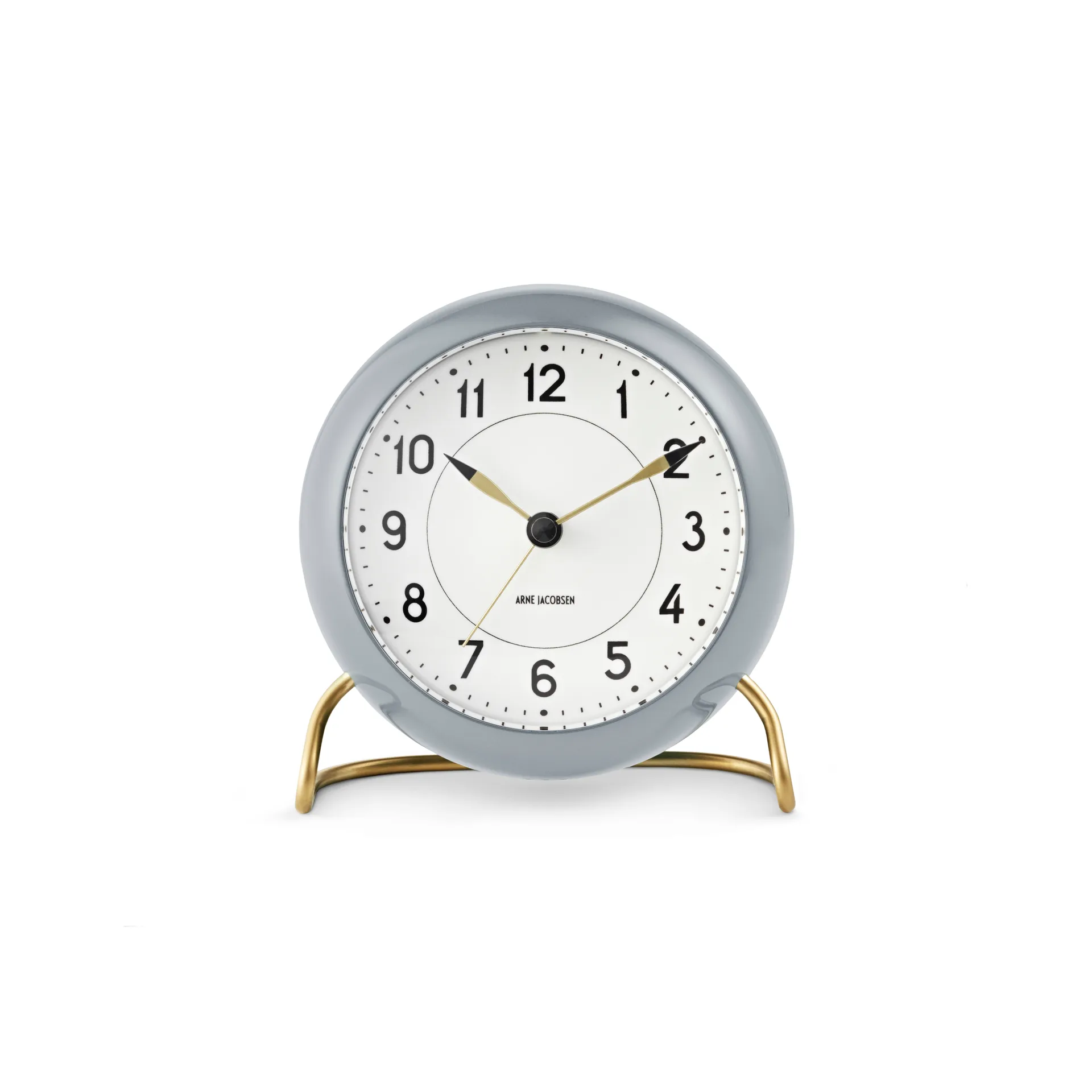 Reloj de mesa AJ Station 12 cm, gris-blanco Arne Jacobsen Clocks