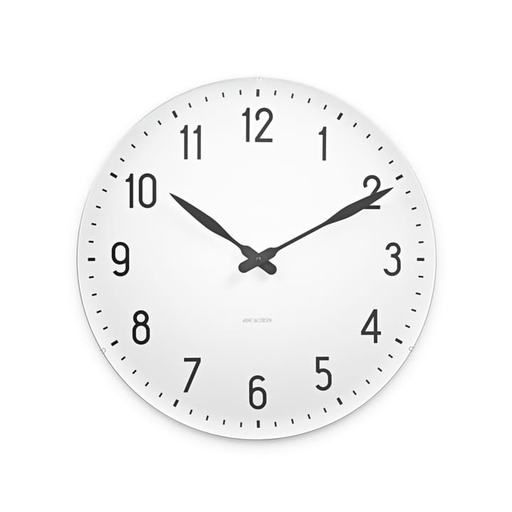 Reloj de pared AJ Station - Blanco, ø48 cm - Arne Jacobsen Clocks