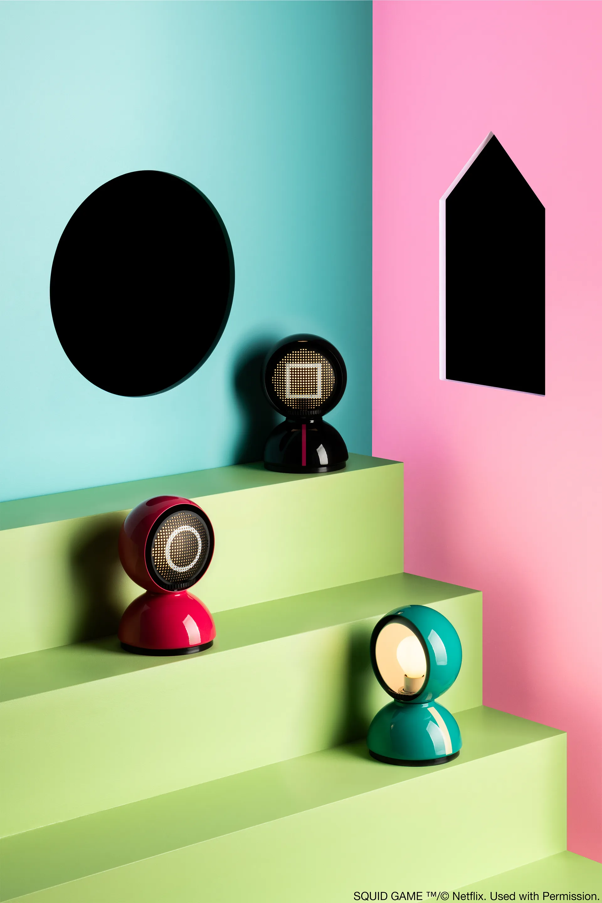 Eclisse x Squid Game Lámpara de mesa Special Edition, Guard pink Artemide
