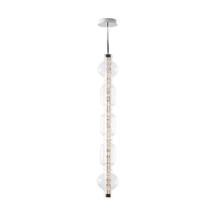 Lámpara colgante vertical Alambicco, control por app - 5 tulipas de cristal - Artemide