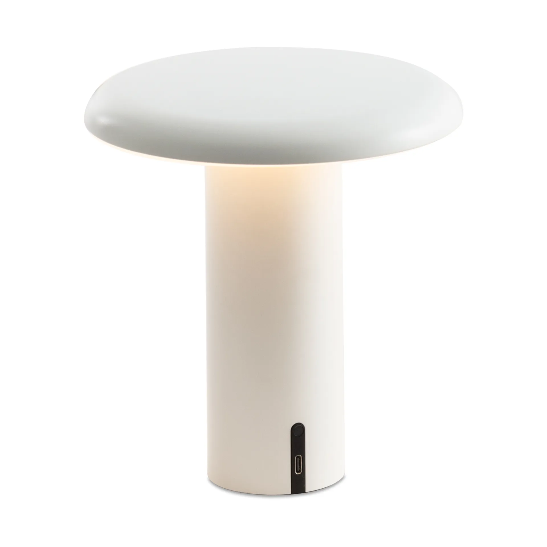 Lámpara de mesa portátil Takku de 19 cm, Blanco barnizado Artemide