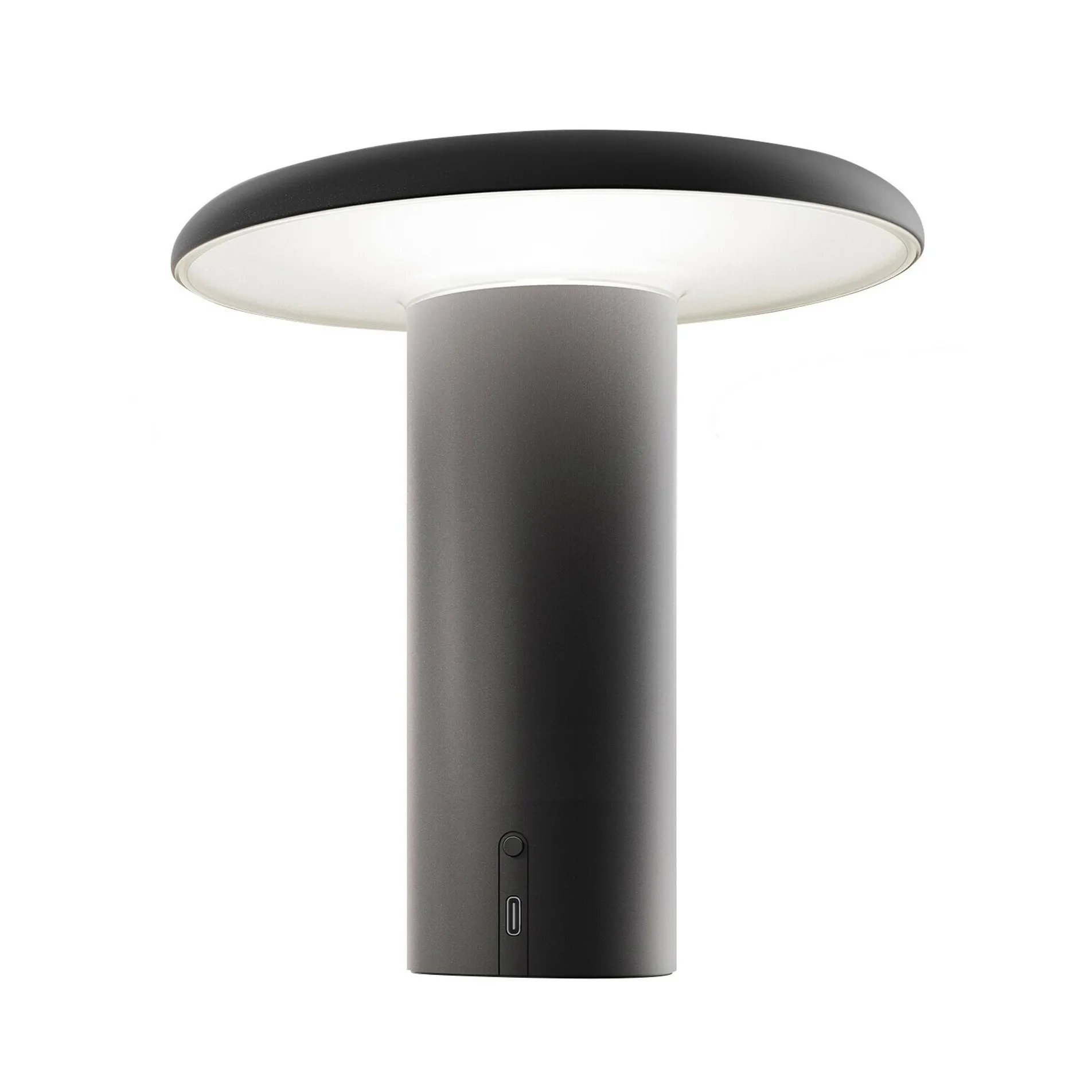 Lámpara de mesa portátil Takku de 19 cm, Negro barnizado Artemide