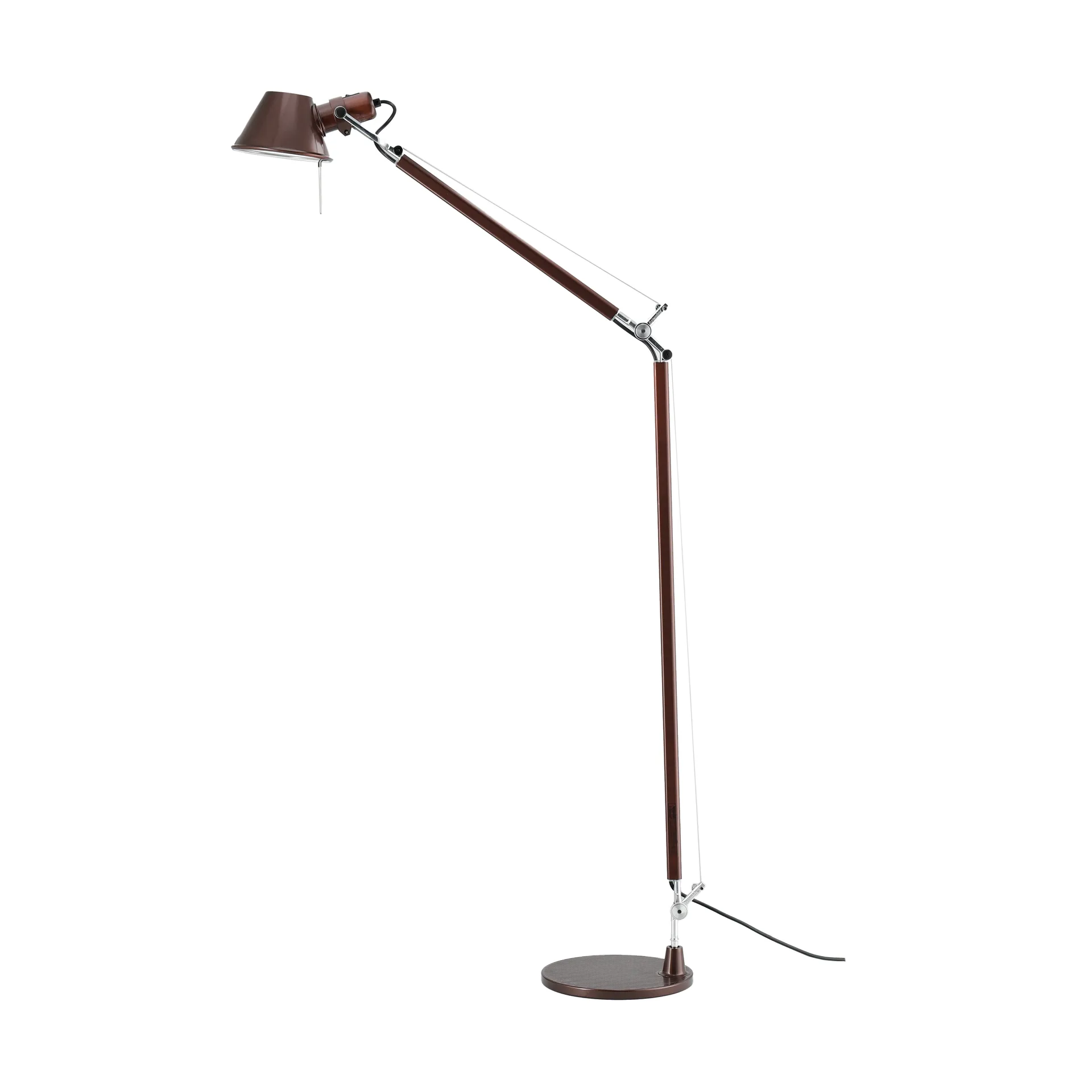 Lámpara de pie Tolomeo Reading E27 special edition - Brown metallic, Pie de lámpara Artemide