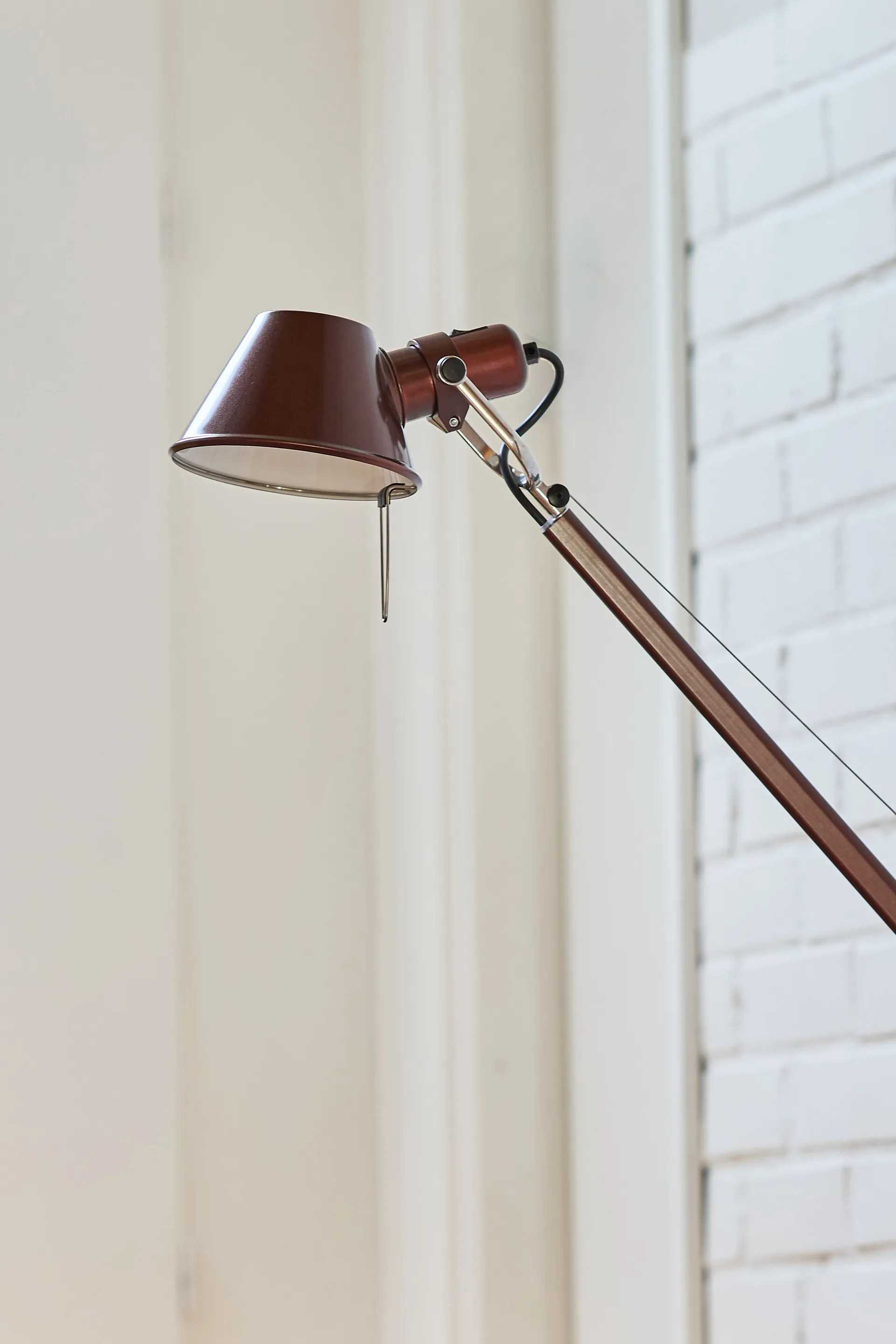 Lámpara de pie Tolomeo Reading E27 special edition - Brown metallic, Pie de lámpara Artemide