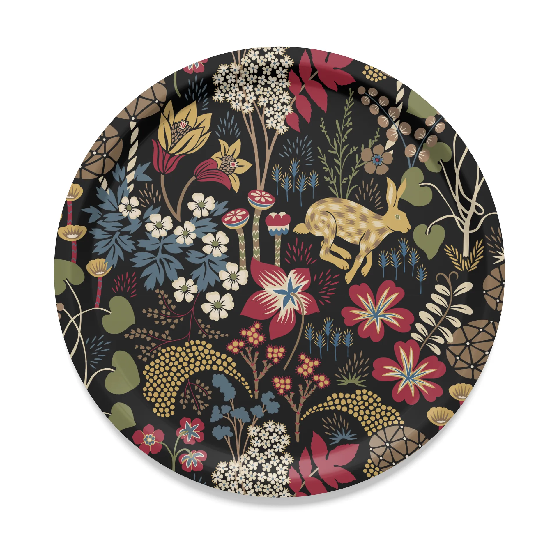 Bandeja Lyckeflykt Ø31 cm, Rojo-marrón Arvidssons Textil