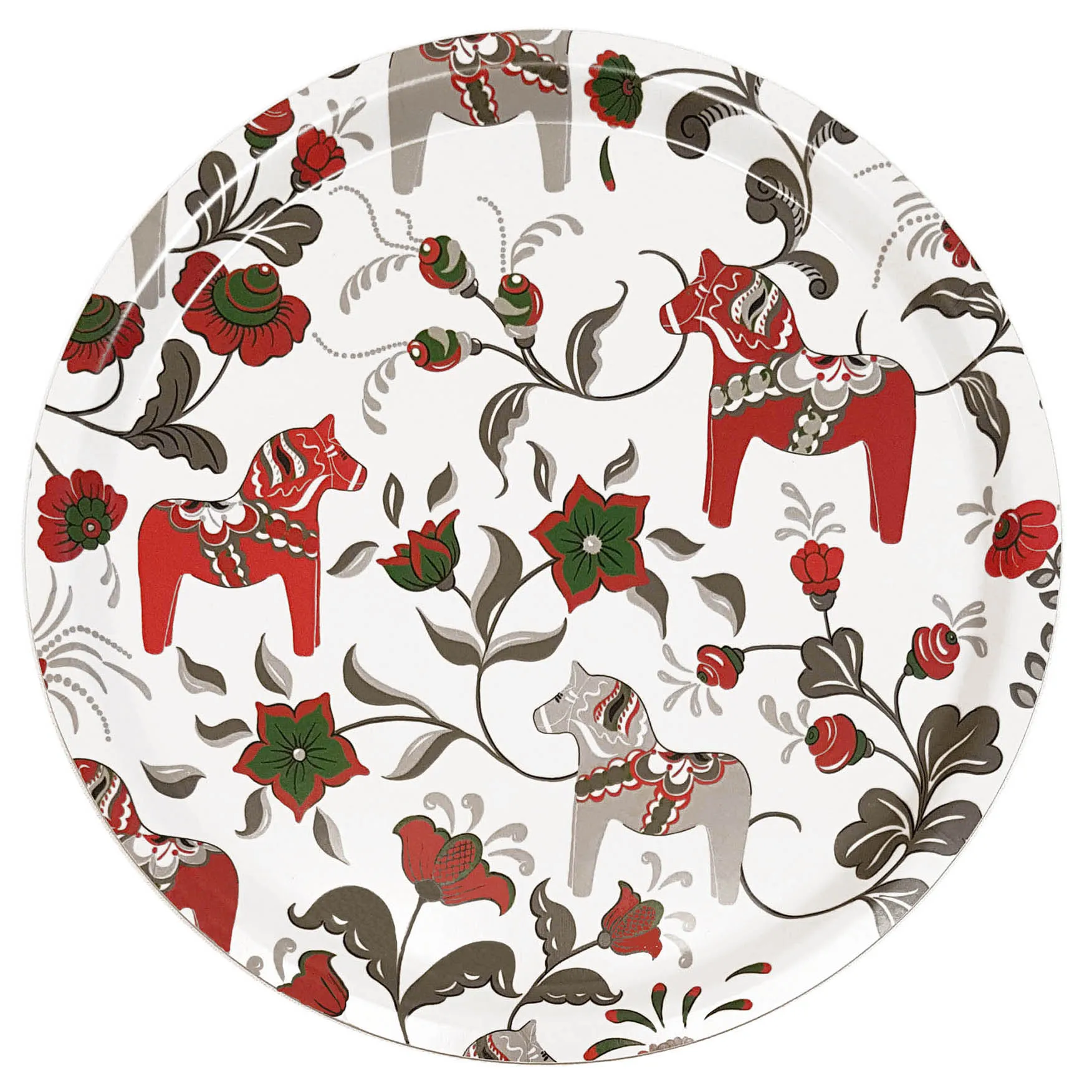 Bandeja redonda Leksand Ø31 cm, rojo vino Arvidssons Textil