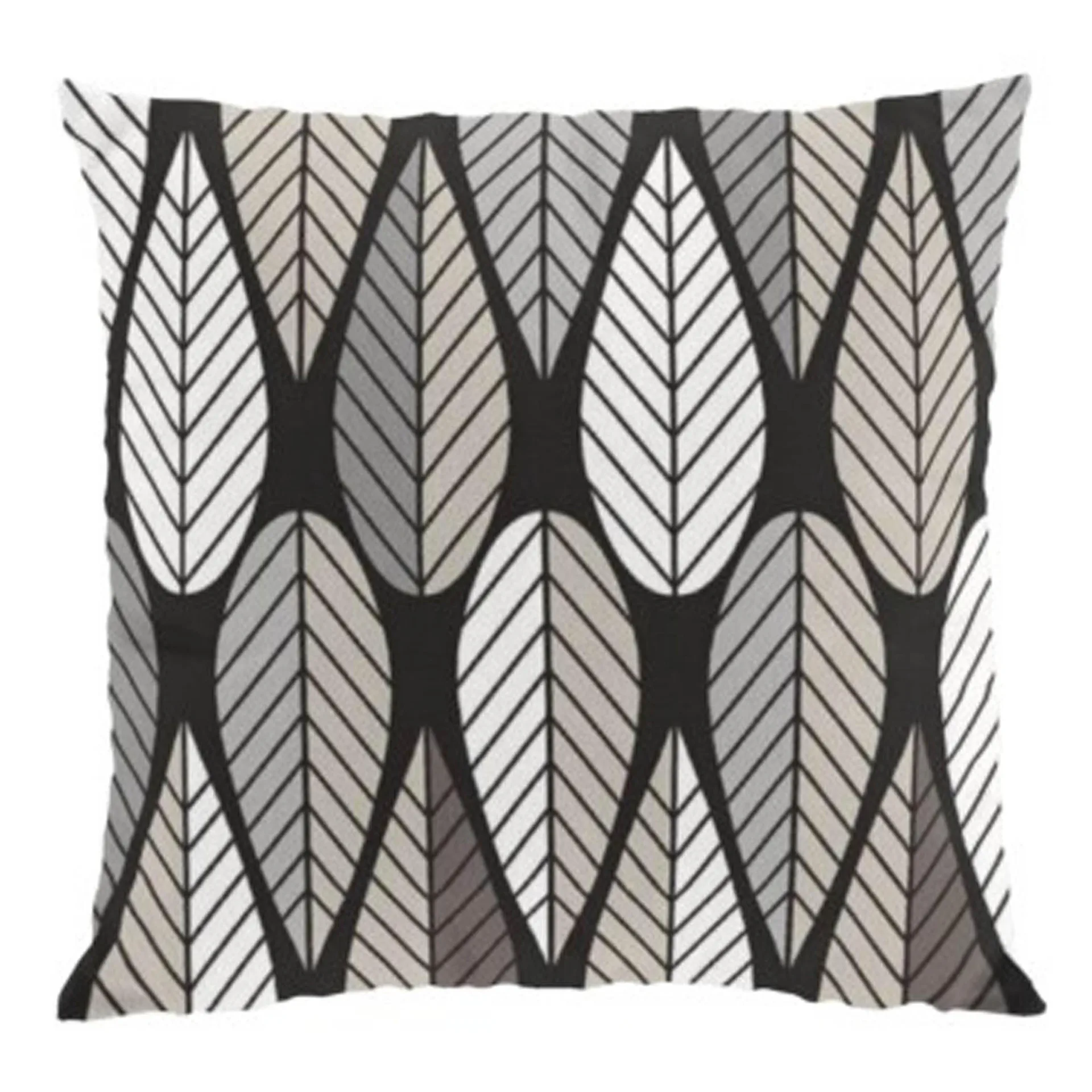 Funda de cojín Blader, gris-blanco-negro Arvidssons Textil