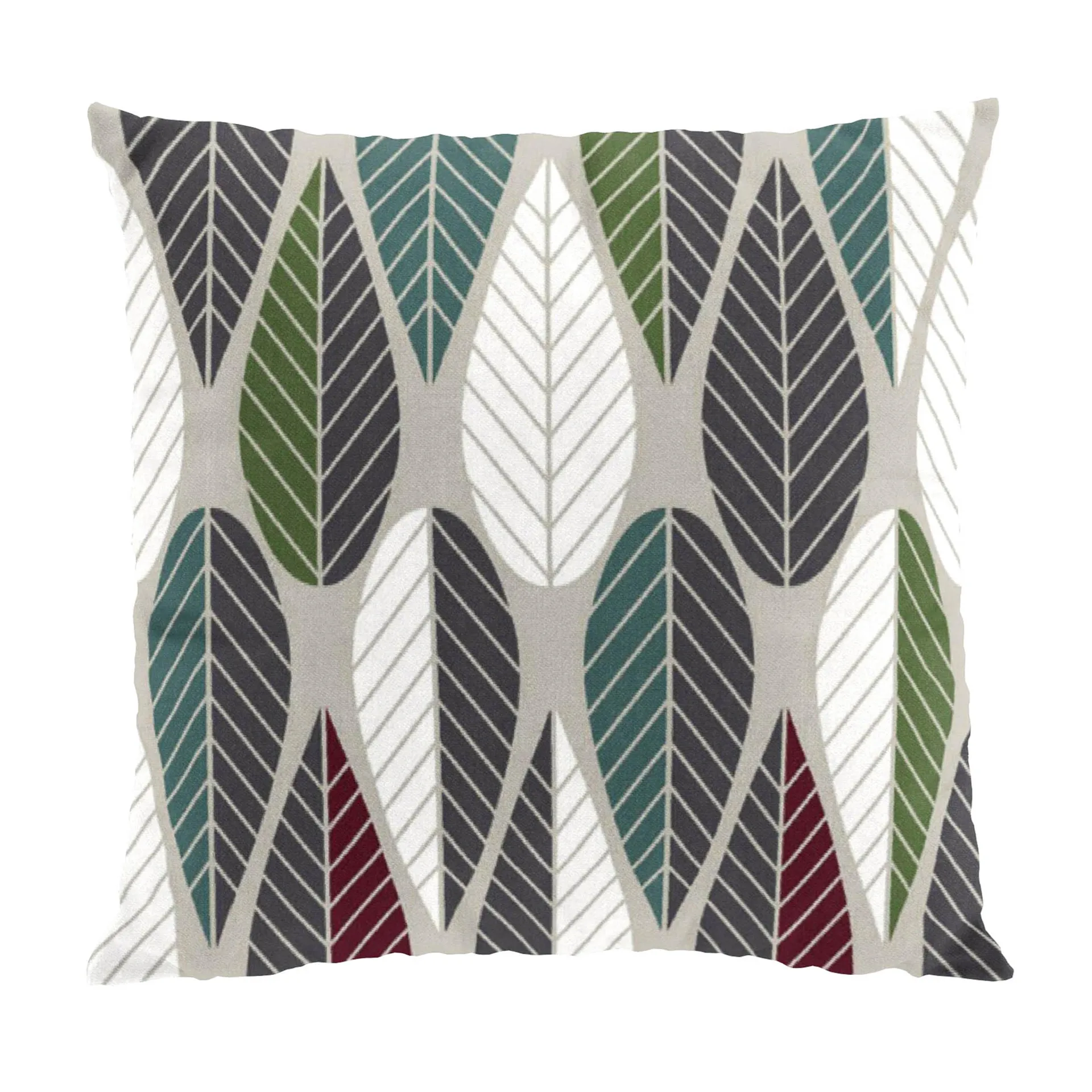 Funda de cojín Blader, rojo vino-verde-gris Arvidssons Textil