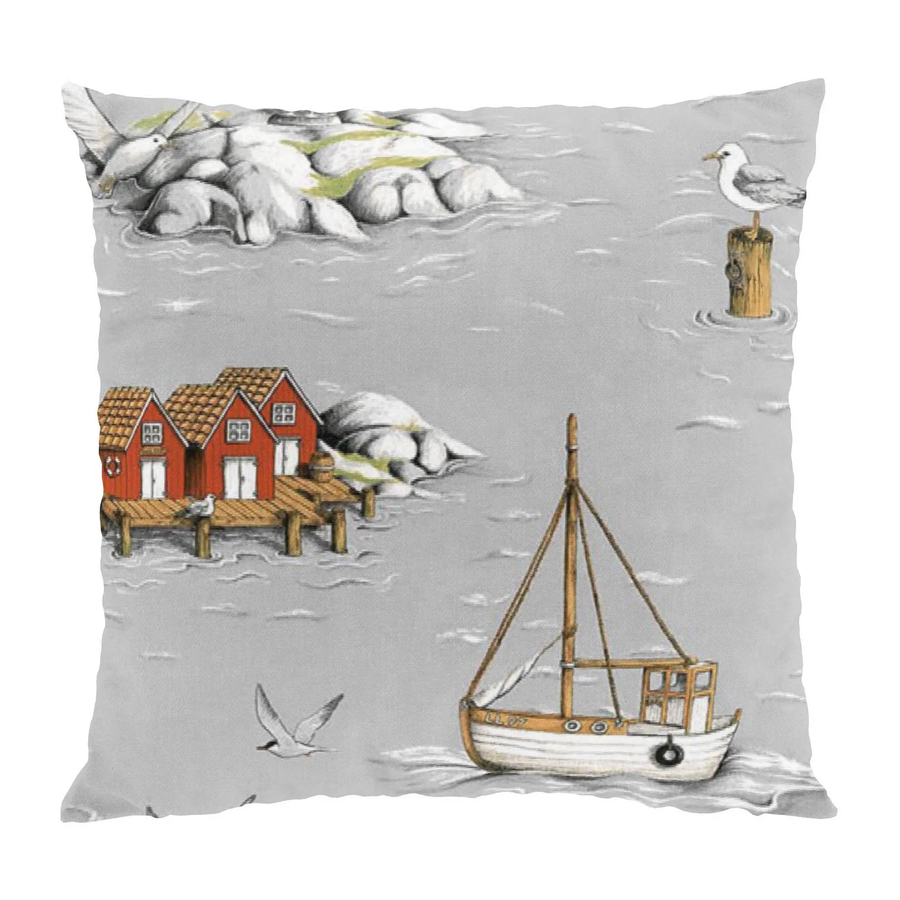 Funda de cojín Fiskeskär 47x47 cm, gris Arvidssons Textil