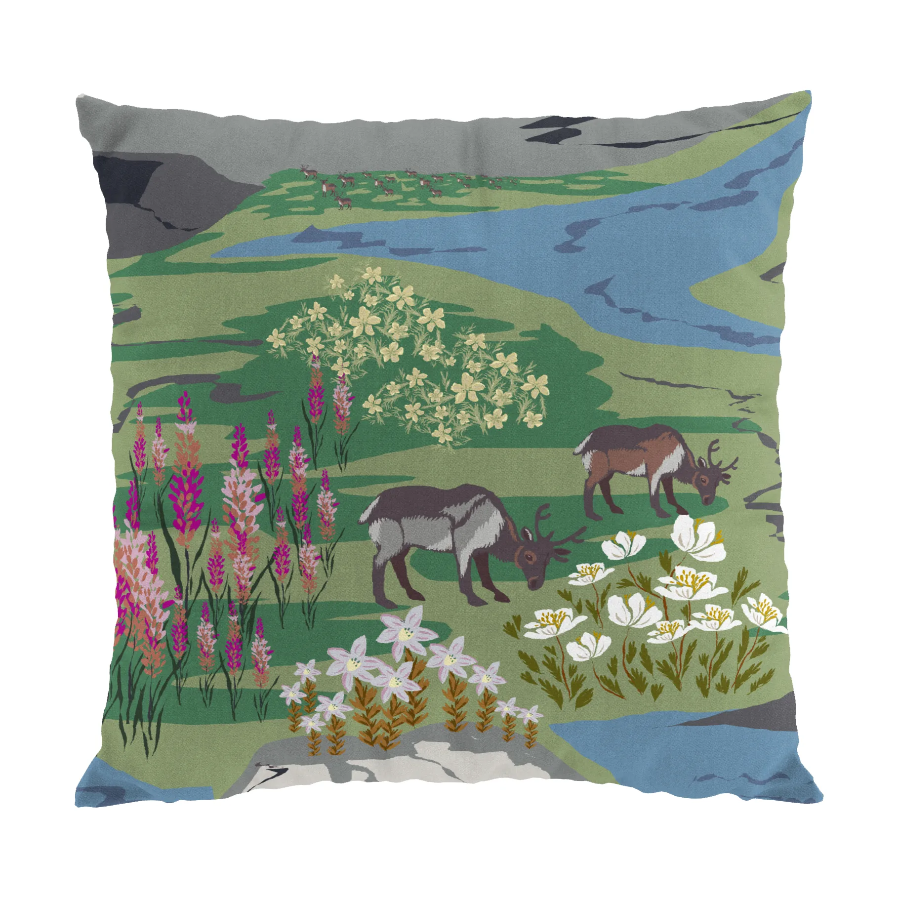 Funda de cojín Fjällängar 47x47 cm, Verde Arvidssons Textil