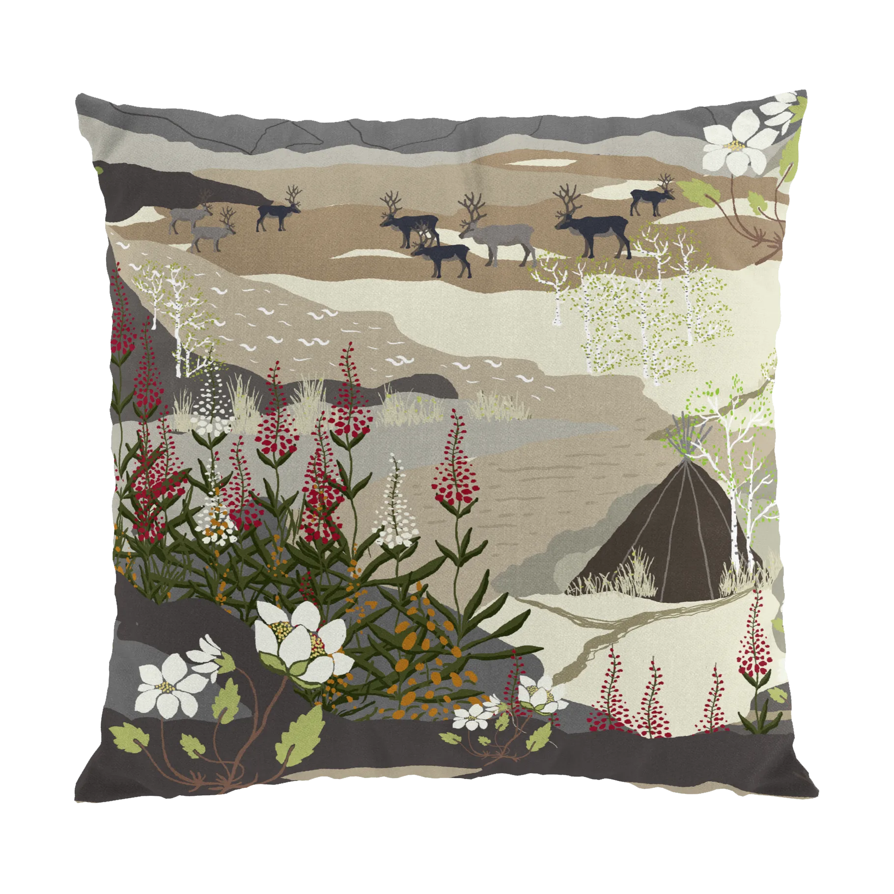 Funda de cojín Fjällvandring 47x47 cm, Beige Arvidssons Textil