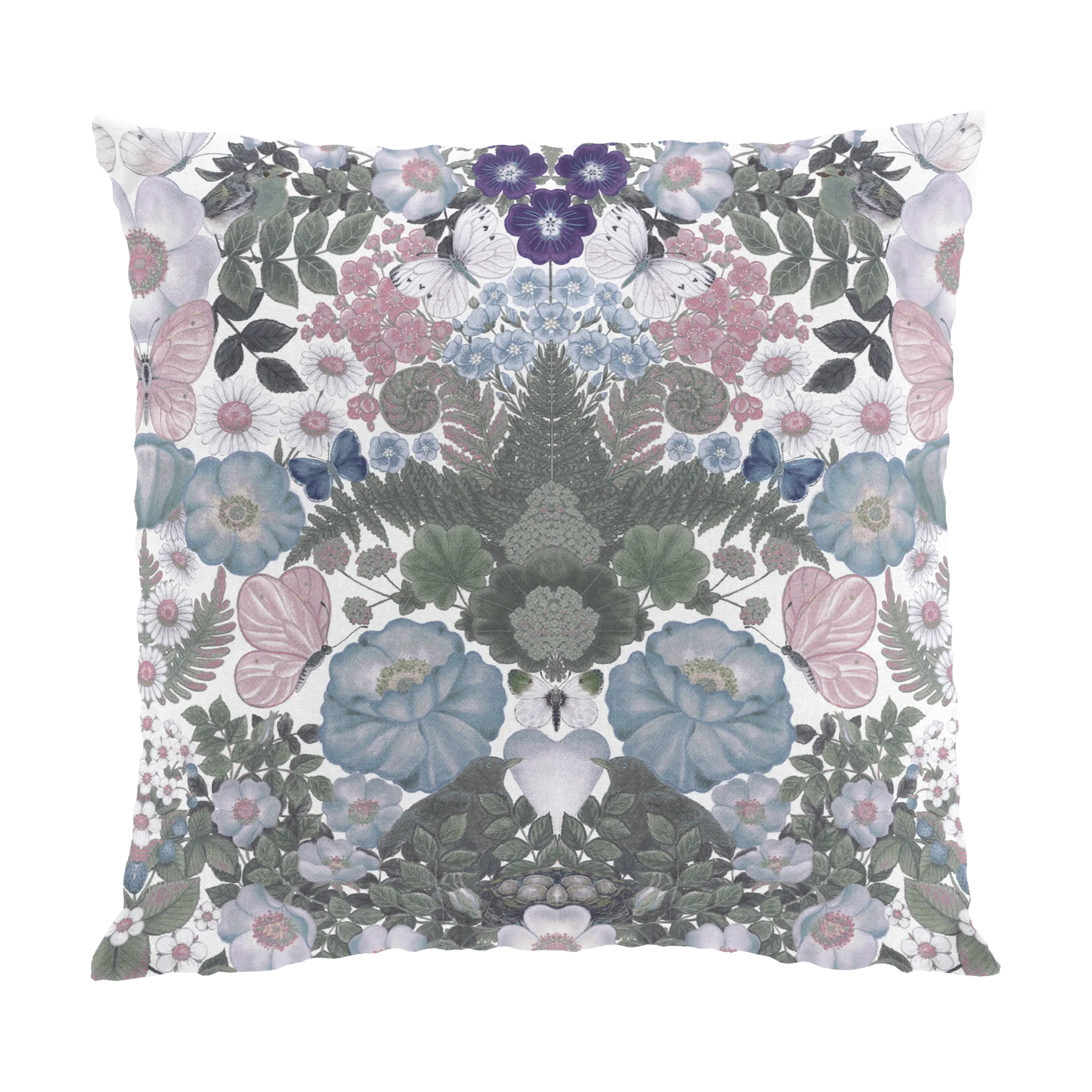 Funda de cojín Fjärilsblom 47x47 cm, Turquesa Arvidssons Textil