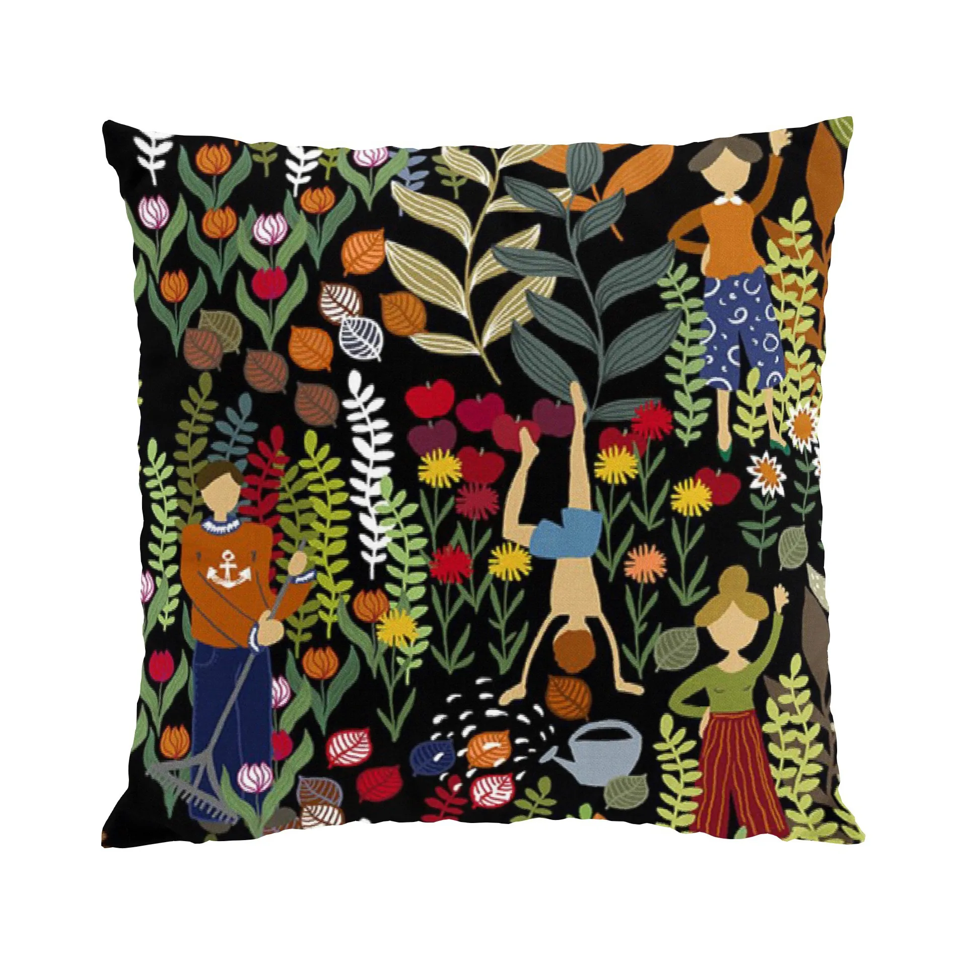 Funda de cojín maderadgård 47x47 cm, negro-multi Arvidssons Textil