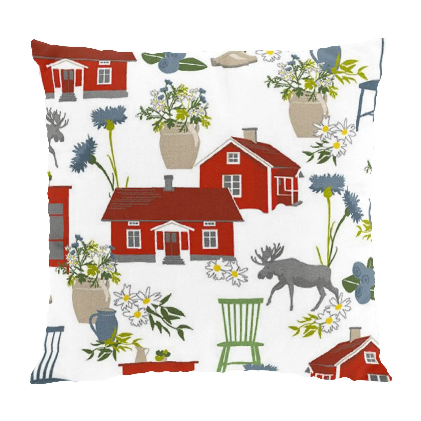 Arvidssons Textil Funda de cojín Strövtåg 47x47 cm rojo