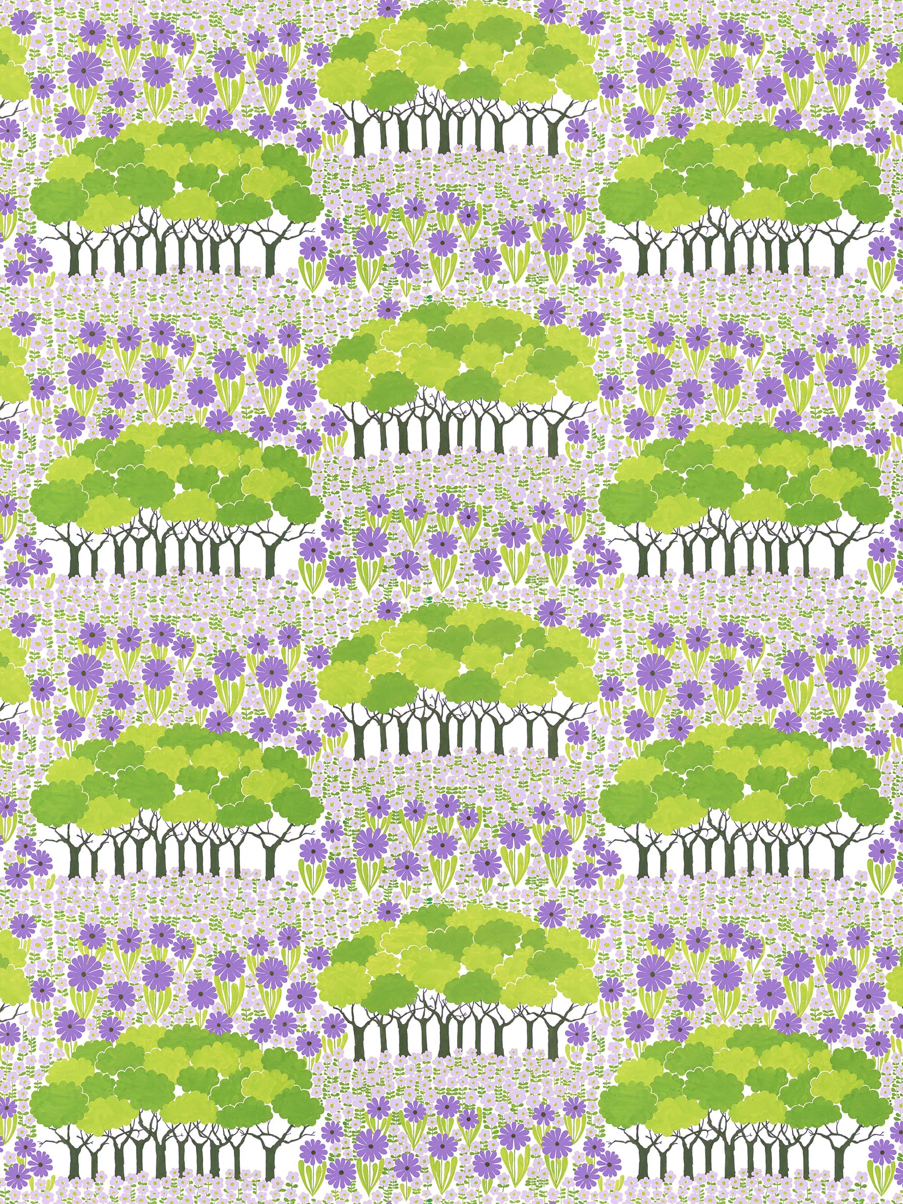 Hule Allé, verde-morado Arvidssons Textil