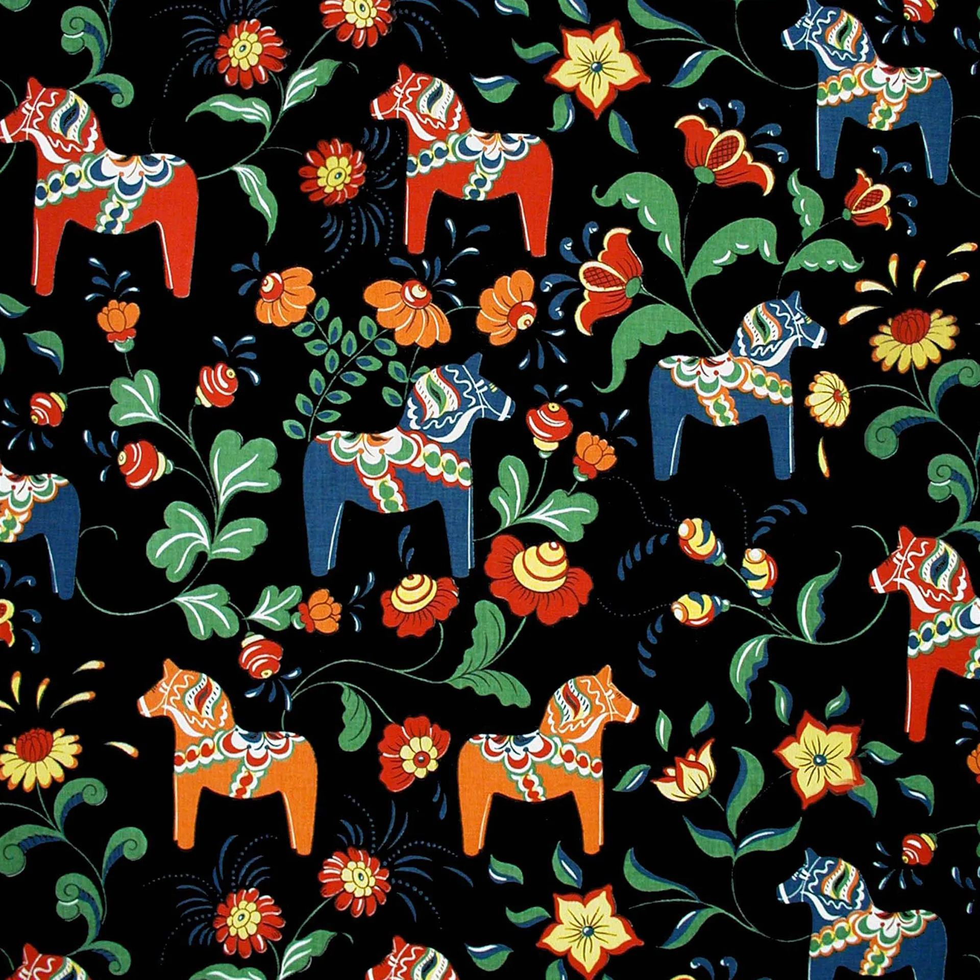 Hule Caballo de Dalarna, negro Arvidssons Textil