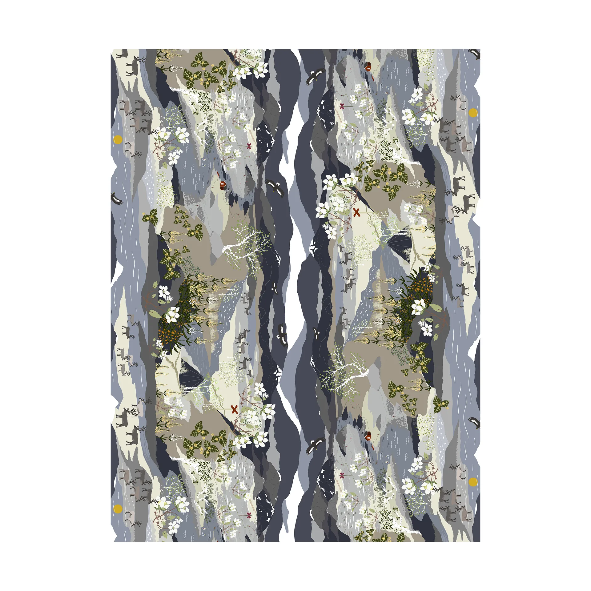 Hule Fjällvandring bård, Azul Arvidssons Textil