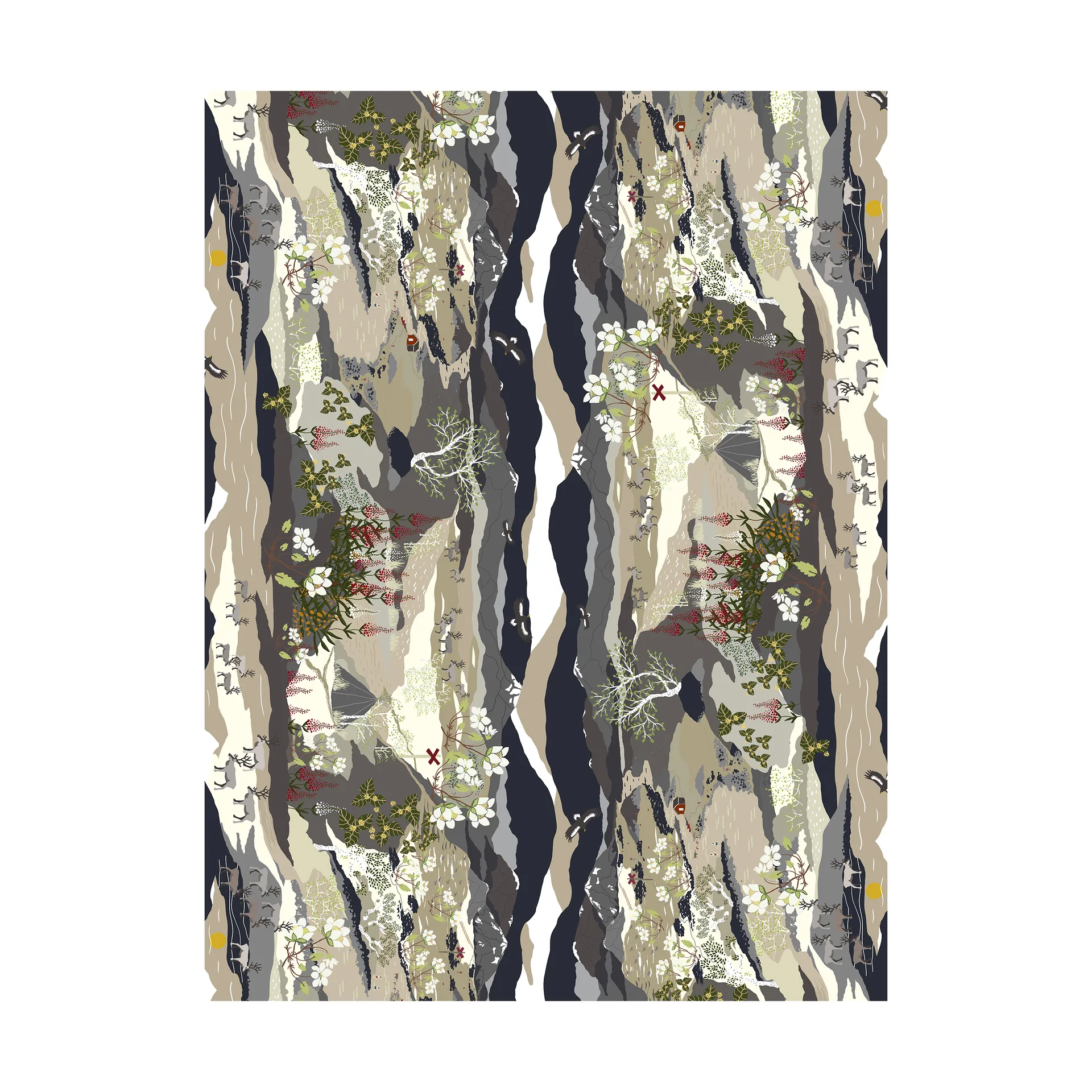 Hule Fjällvandring bård, Beige Arvidssons Textil