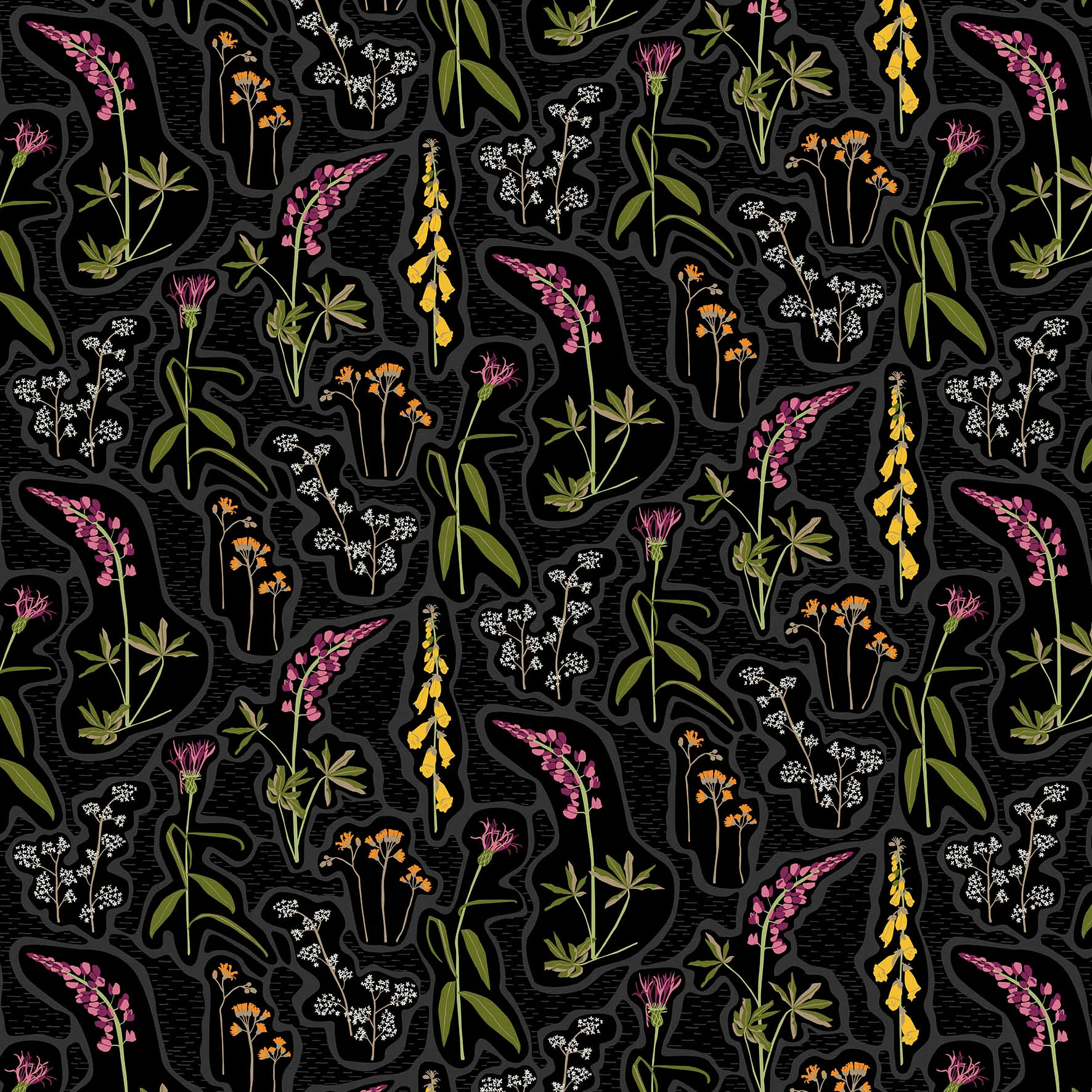 Hule Florens, negro-multi Arvidssons Textil