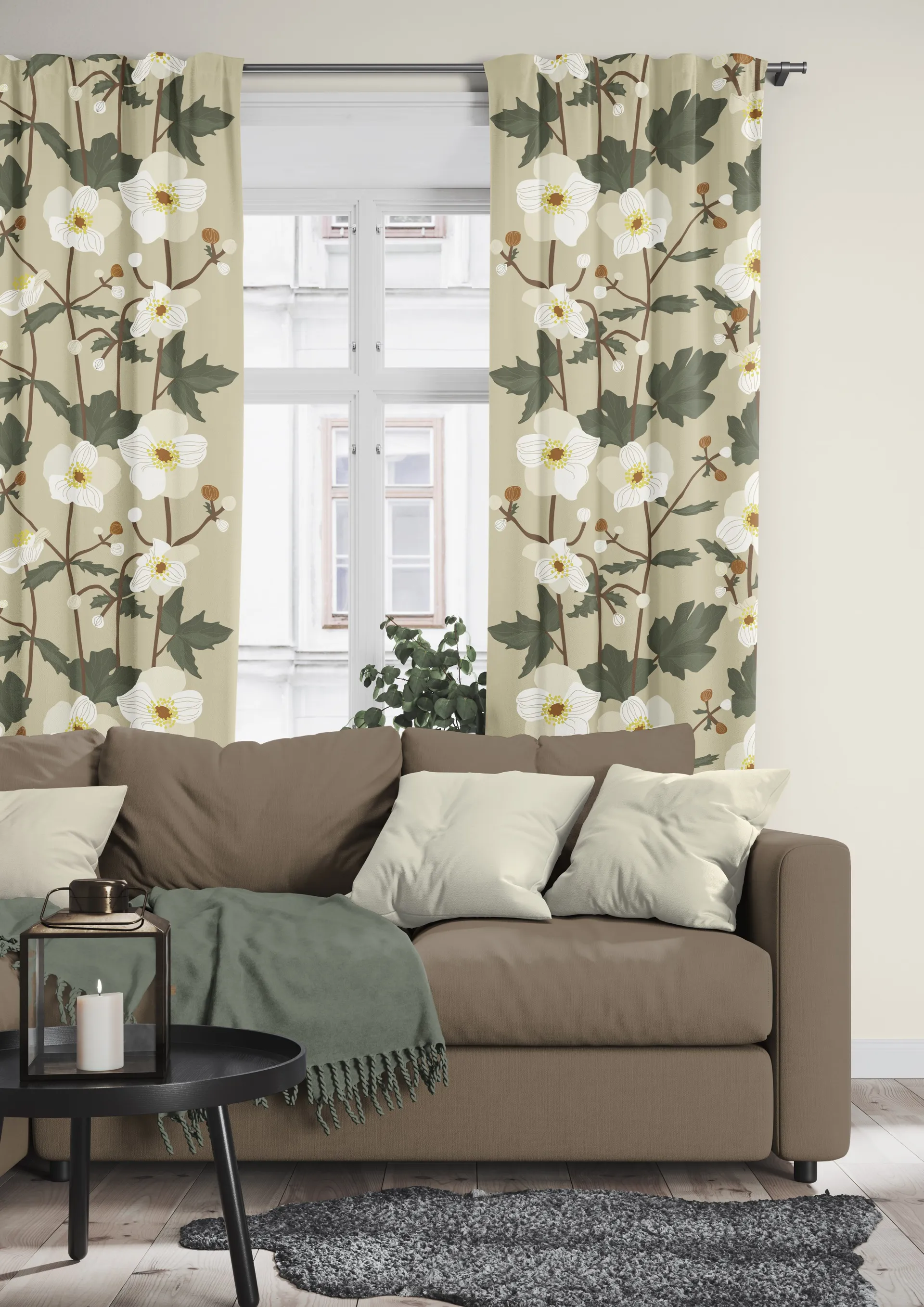 Tela Anemon, Beige Arvidssons Textil